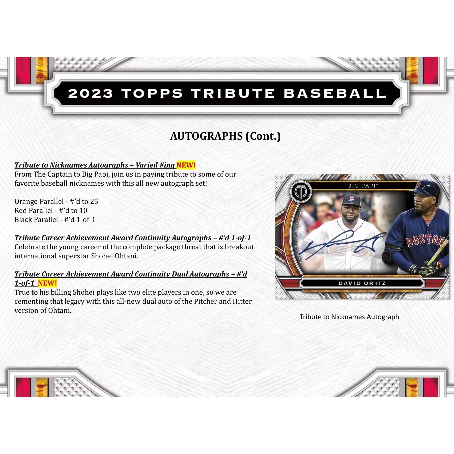 2023 Topps Tribute Baseball Hobby Box (Ships Sealed Only)