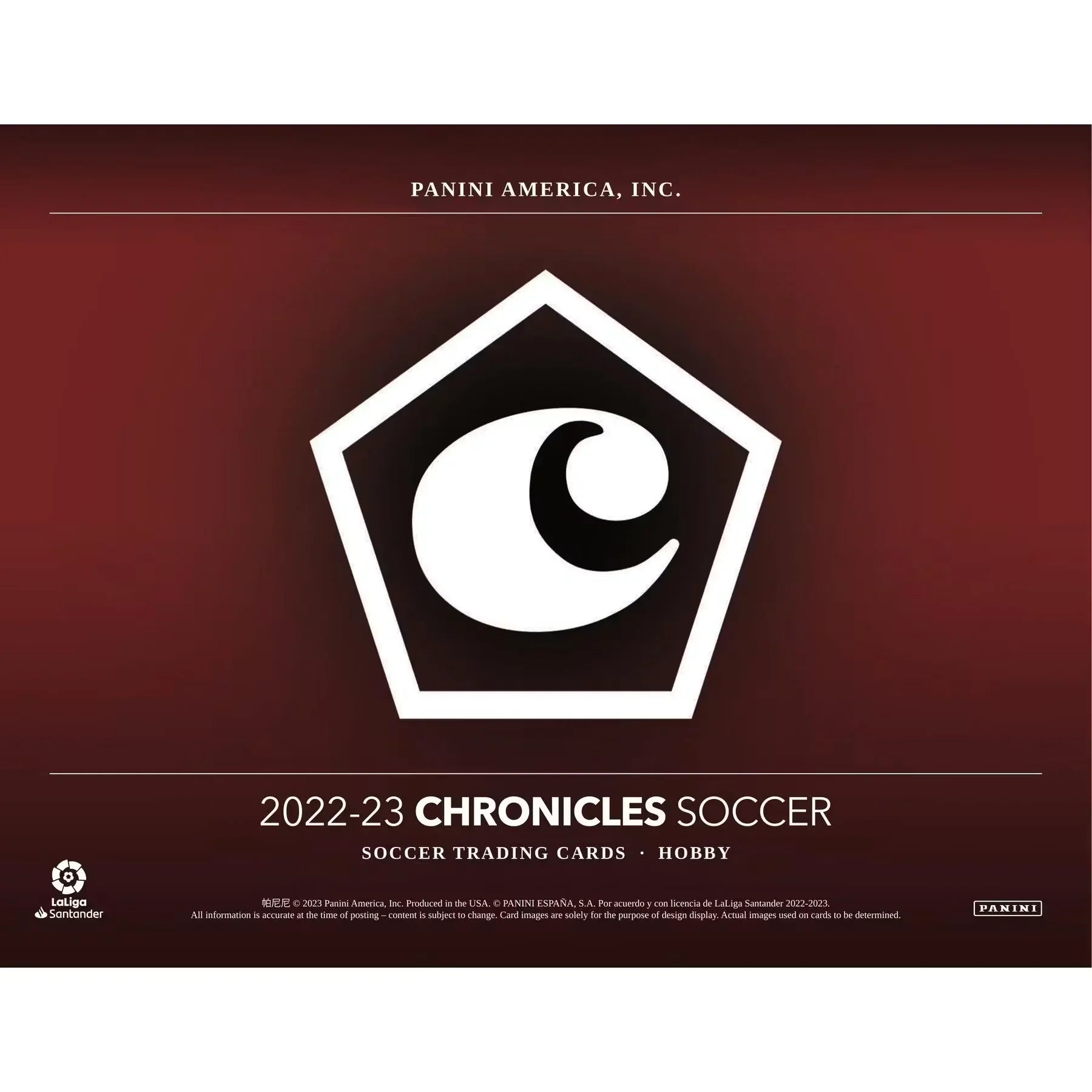 2022-23 Panini Chronicles Soccer Hobby 12-Box Case (Ships Sealed Only)
