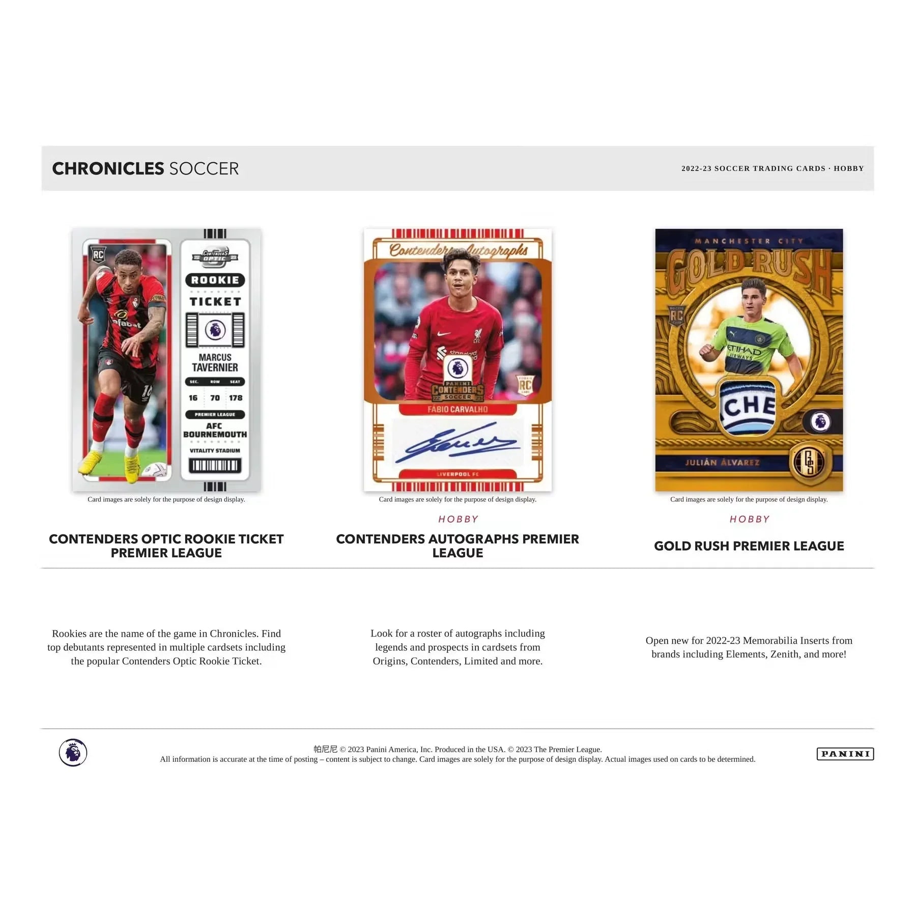 2022-23 Panini Chronicles Soccer Hobby 12-Box Case (Ships Sealed Only)