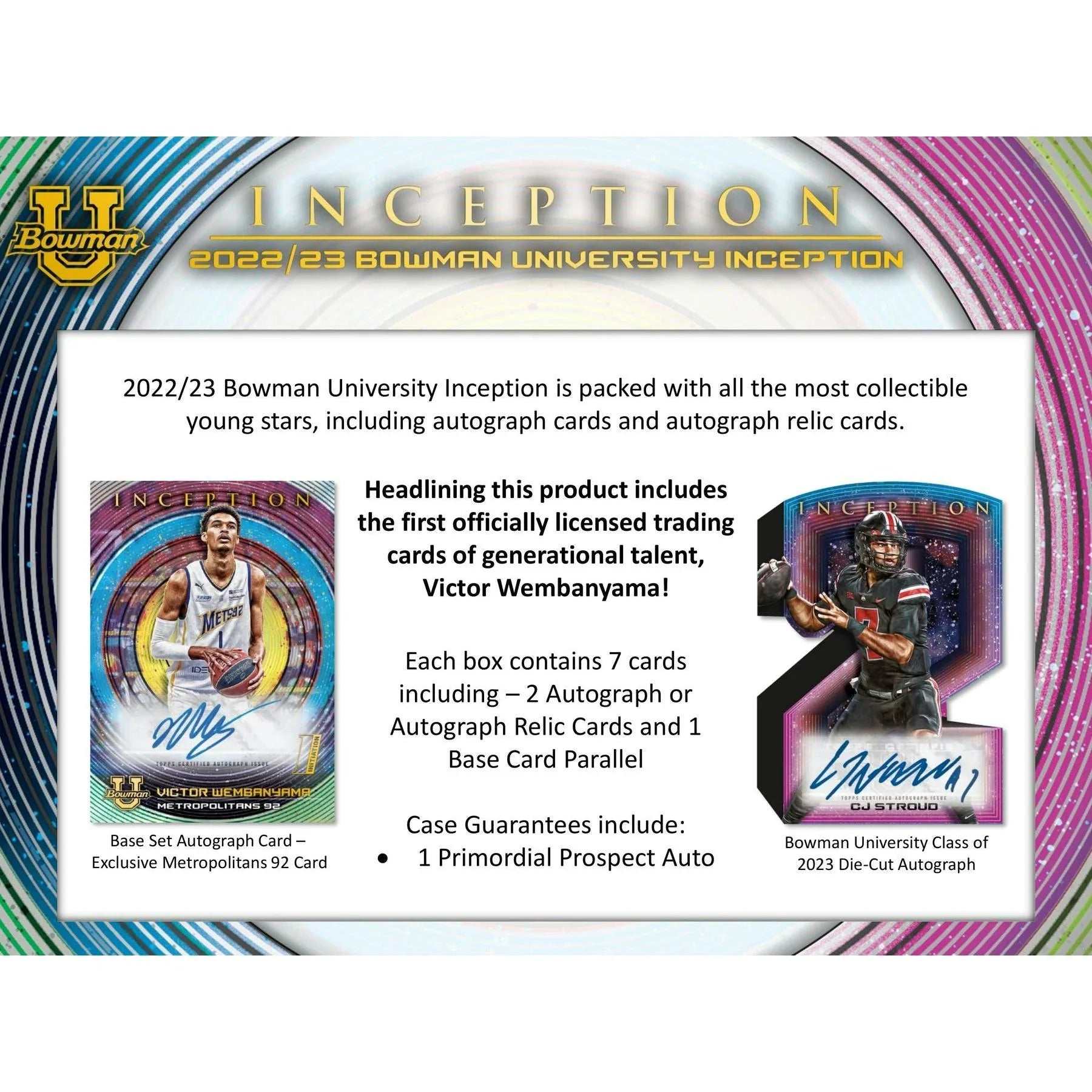 2022 23 Bowman University Inception Hobby Box (Ships Sealed Only) - D