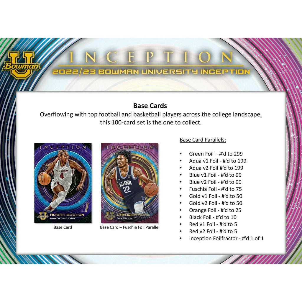 2022 23 Bowman University Inception Hobby 16 Box Case College Prospects (Ships Sealed Only) - D