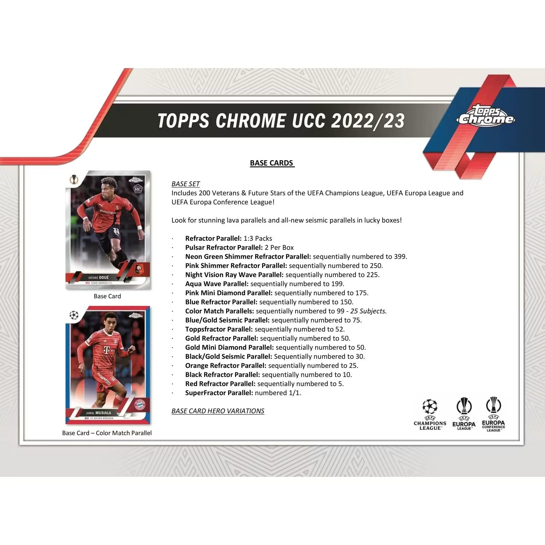 2022-23 Topps Chrome UEFA Club Competitions Soccer Hobby 12-Box Case (Ships Sealed Only)
