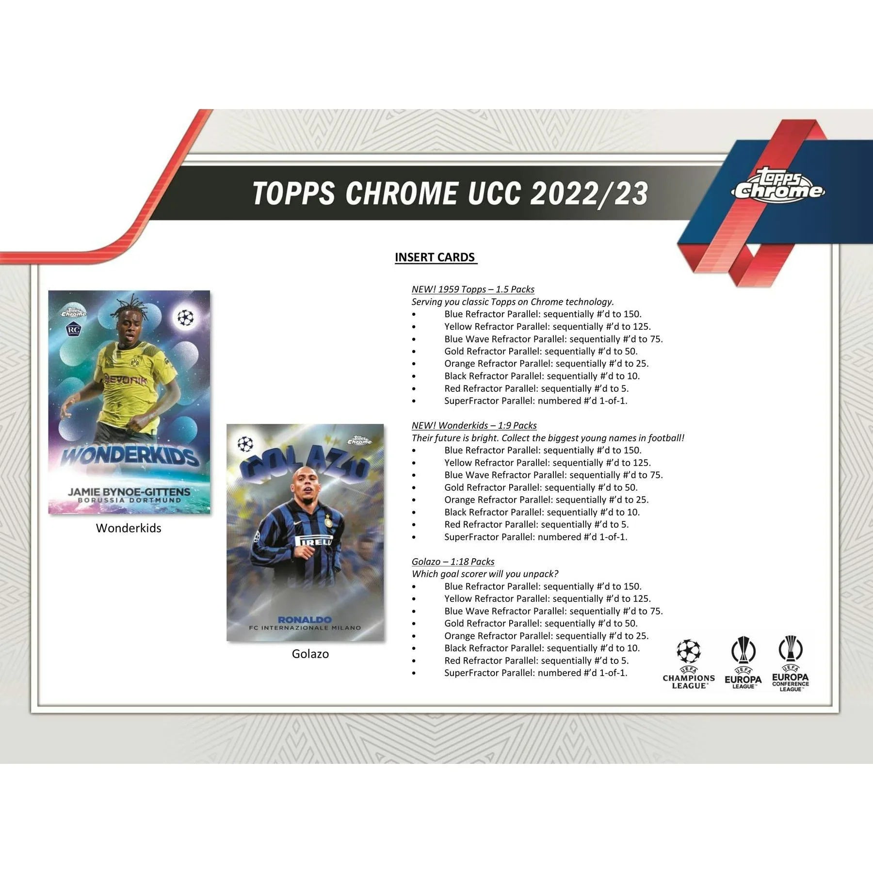 2022 23 Topps Chrome UEFA Club Competitions Soccer Hobby Lite Box (Ships Sealed Only)