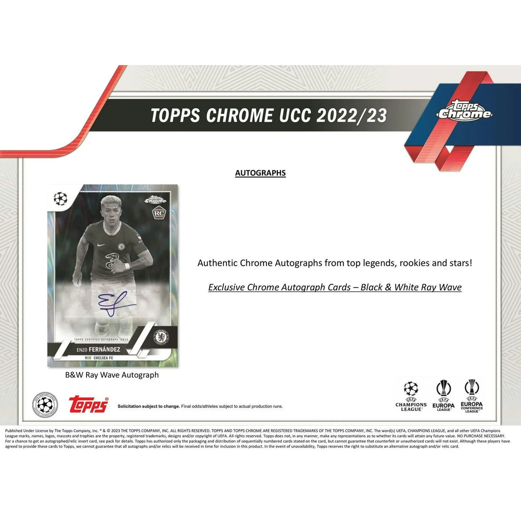 2022 23 Topps Chrome UEFA Club Competitions Soccer Hobby Lite Box (Ships Sealed Only)