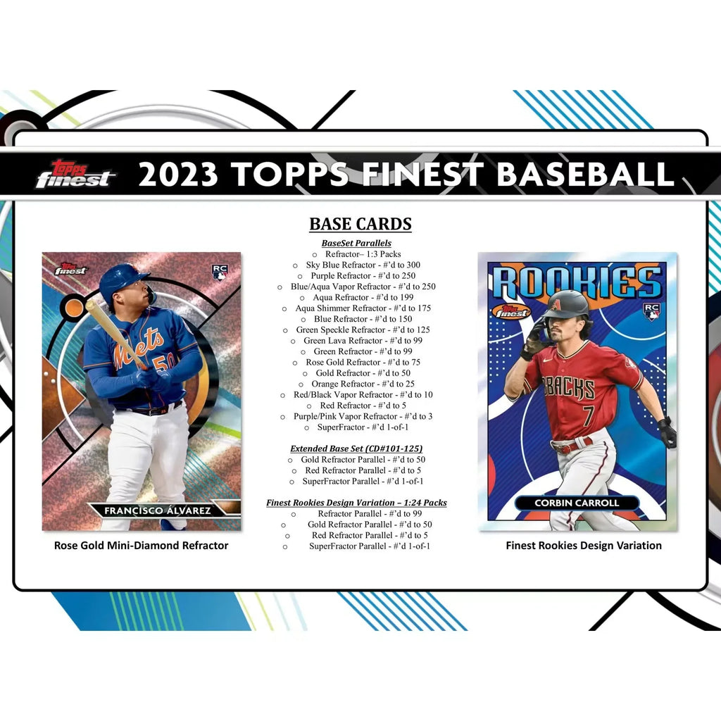 2023 Topps Finest Baseball Hobby Box (Ships Sealed Only)