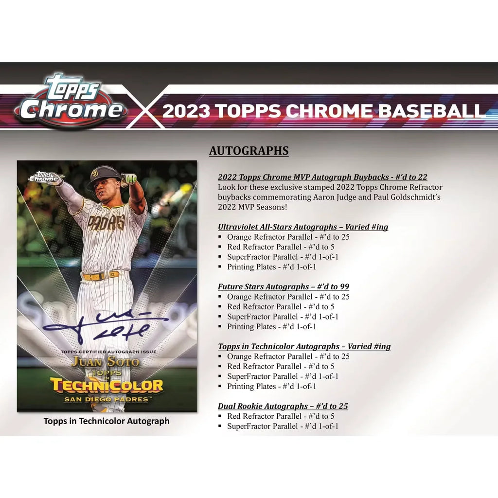 2023 Topps Chrome Baseball Hobby 12-Box Case (Ships Sealed Only)