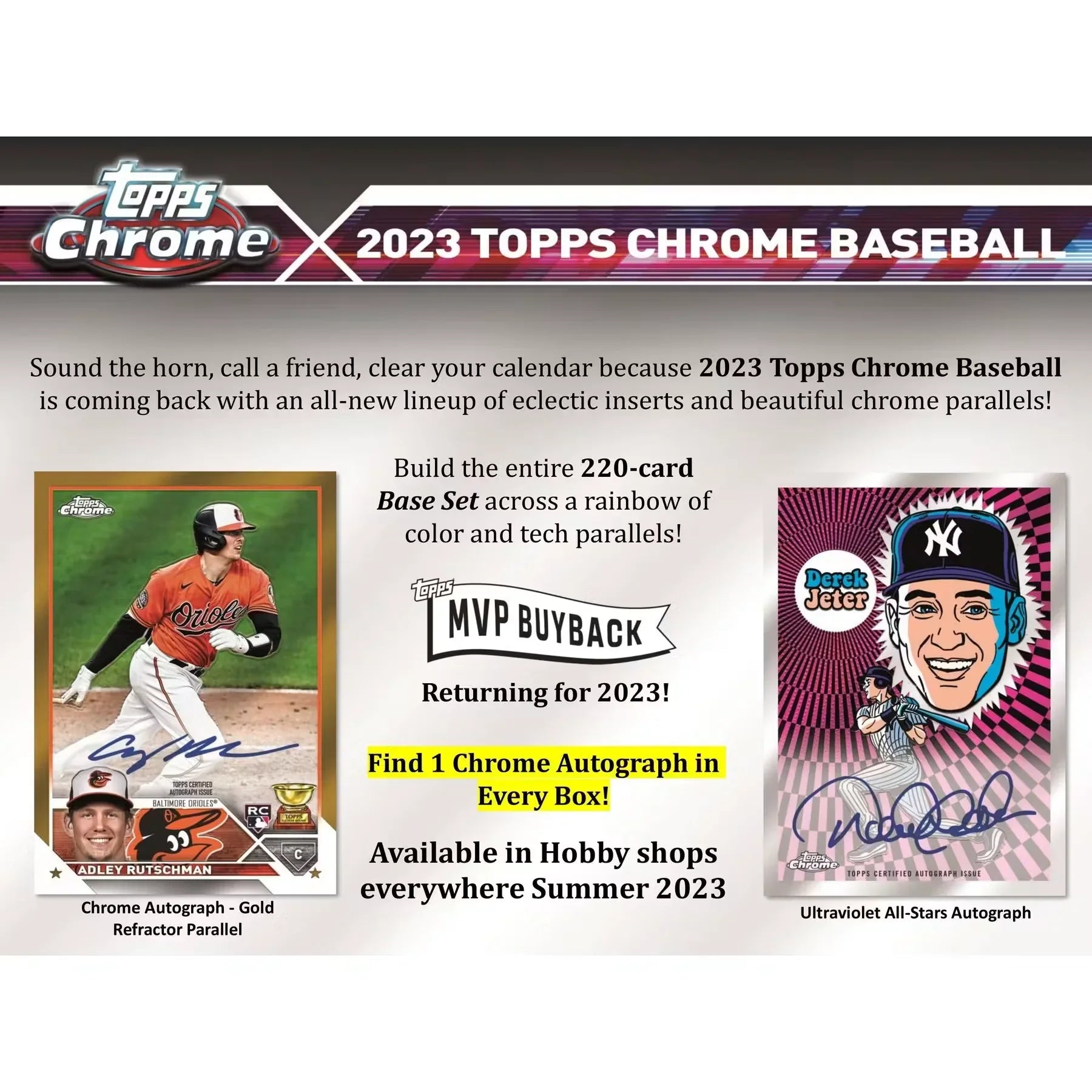 2023 Topps Chrome Baseball Hobby 12-Box Case (Ships Sealed Only)