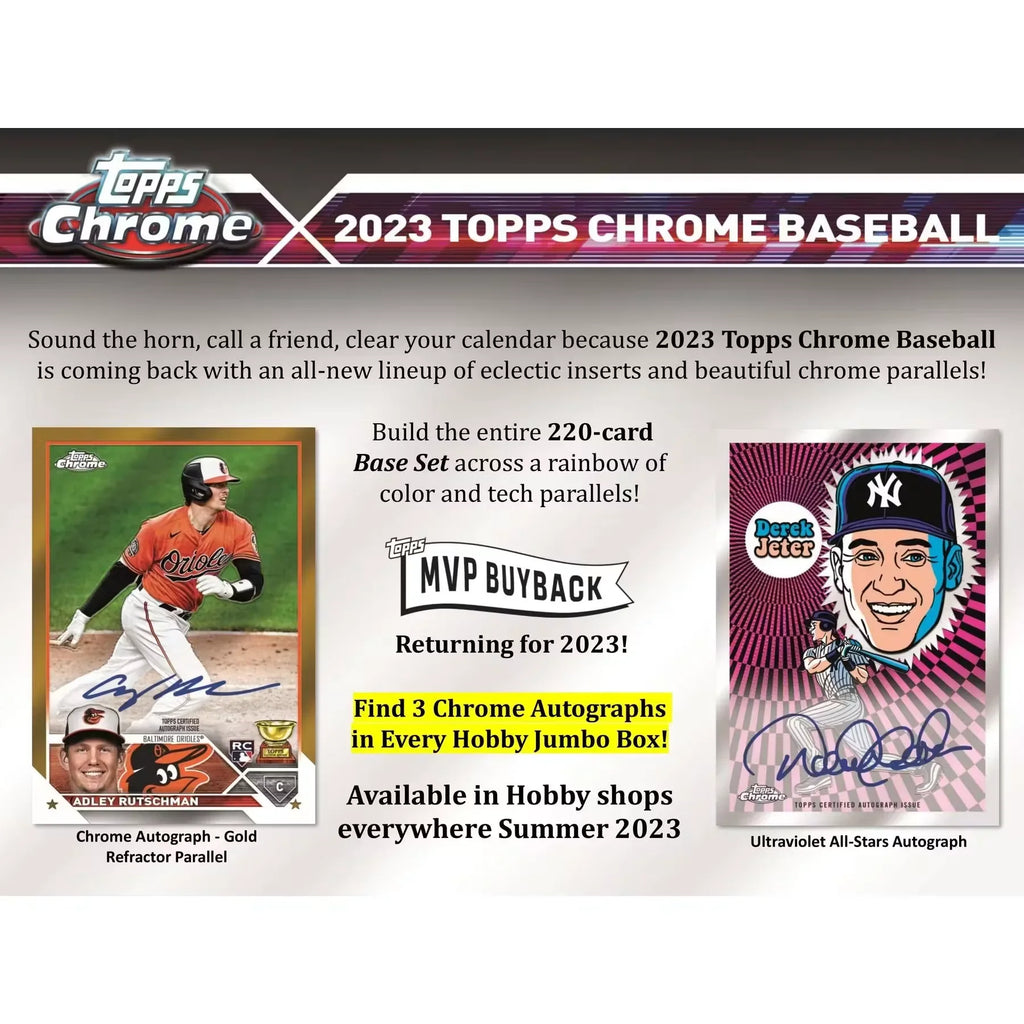 2023 Topps Chrome Baseball Hobby Jumbo Box (Ships Sealed Only)
