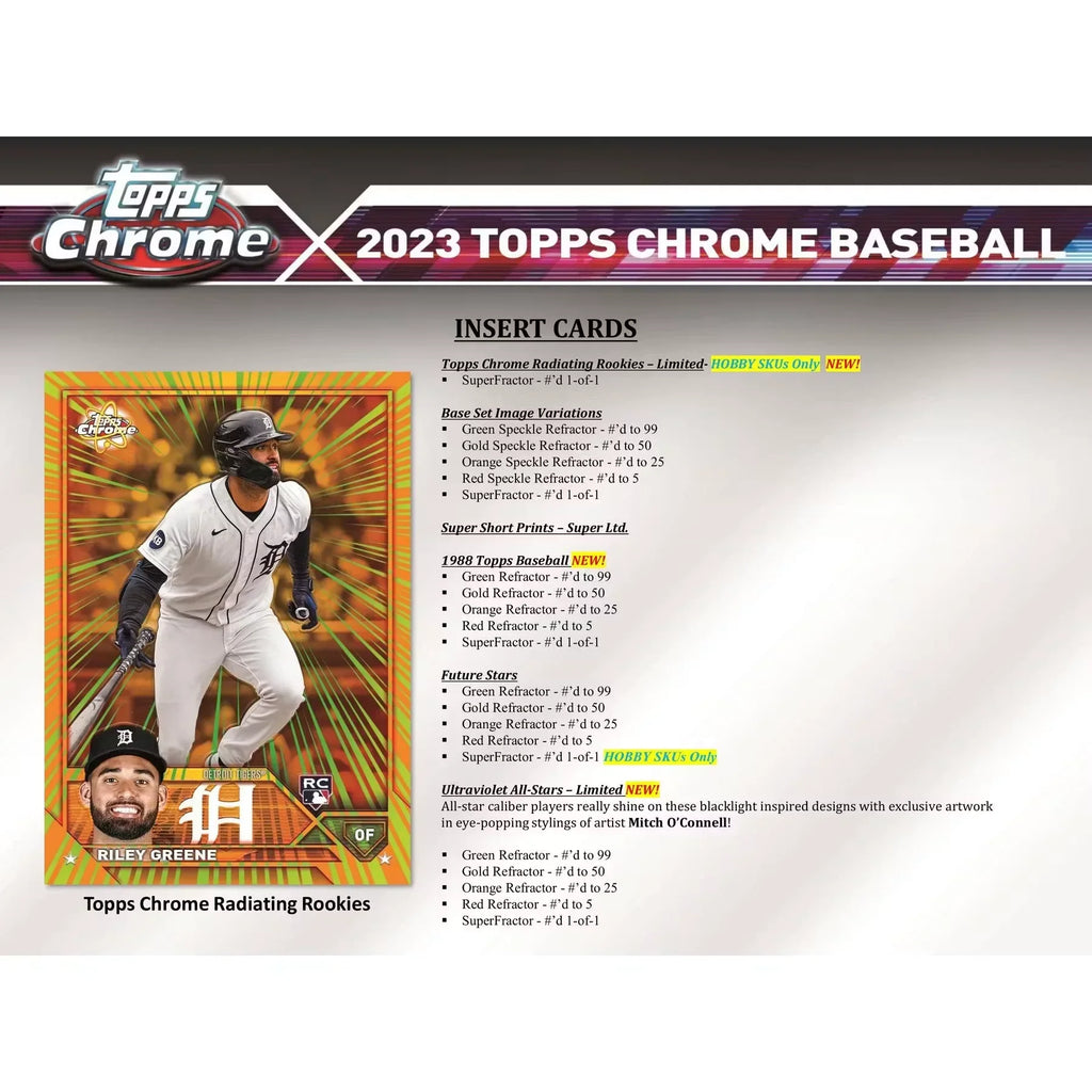 2023 Topps Chrome Baseball Hobby Jumbo 8-Box Case (Ships Sealed Only)