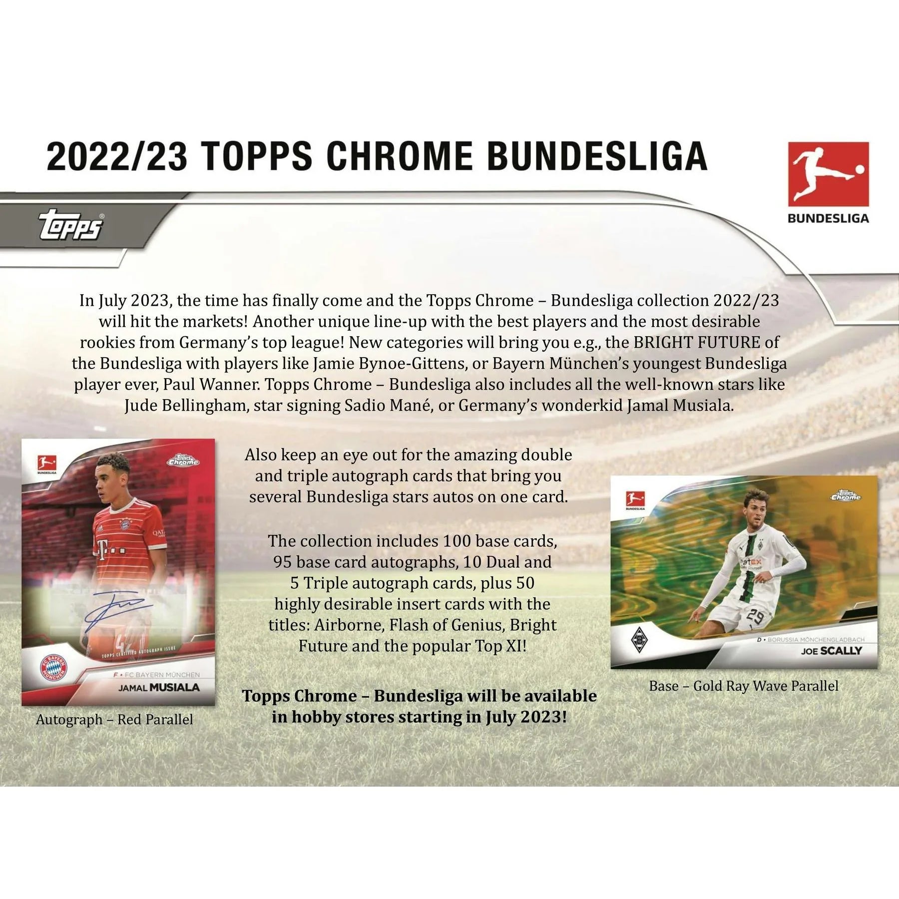2022 23 Topps Chrome Bundesliga Soccer Hobby Box (Ships Sealed Only)