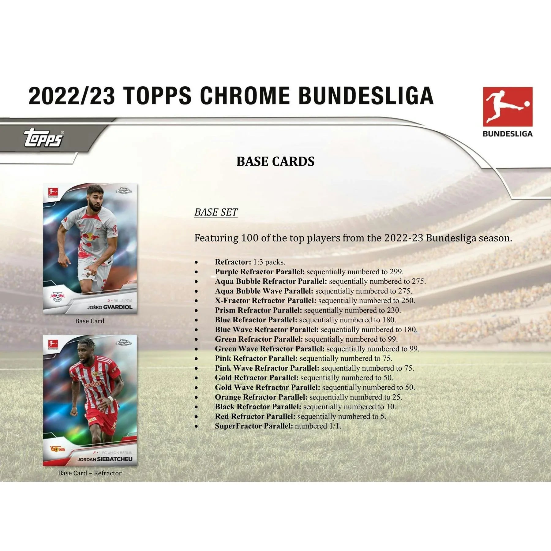 2022 23 Topps Chrome Bundesliga Soccer Hobby Box (Ships Sealed Only)