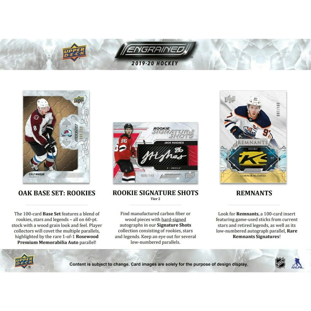 2019 20 Upper Deck Engrained Hockey Hobby Box (Ships Sealed Only)