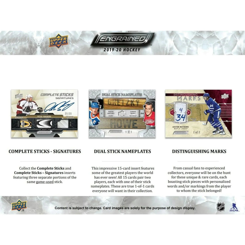 2019 20 Upper Deck Engrained Hockey Hobby Box (Ships Sealed Only)