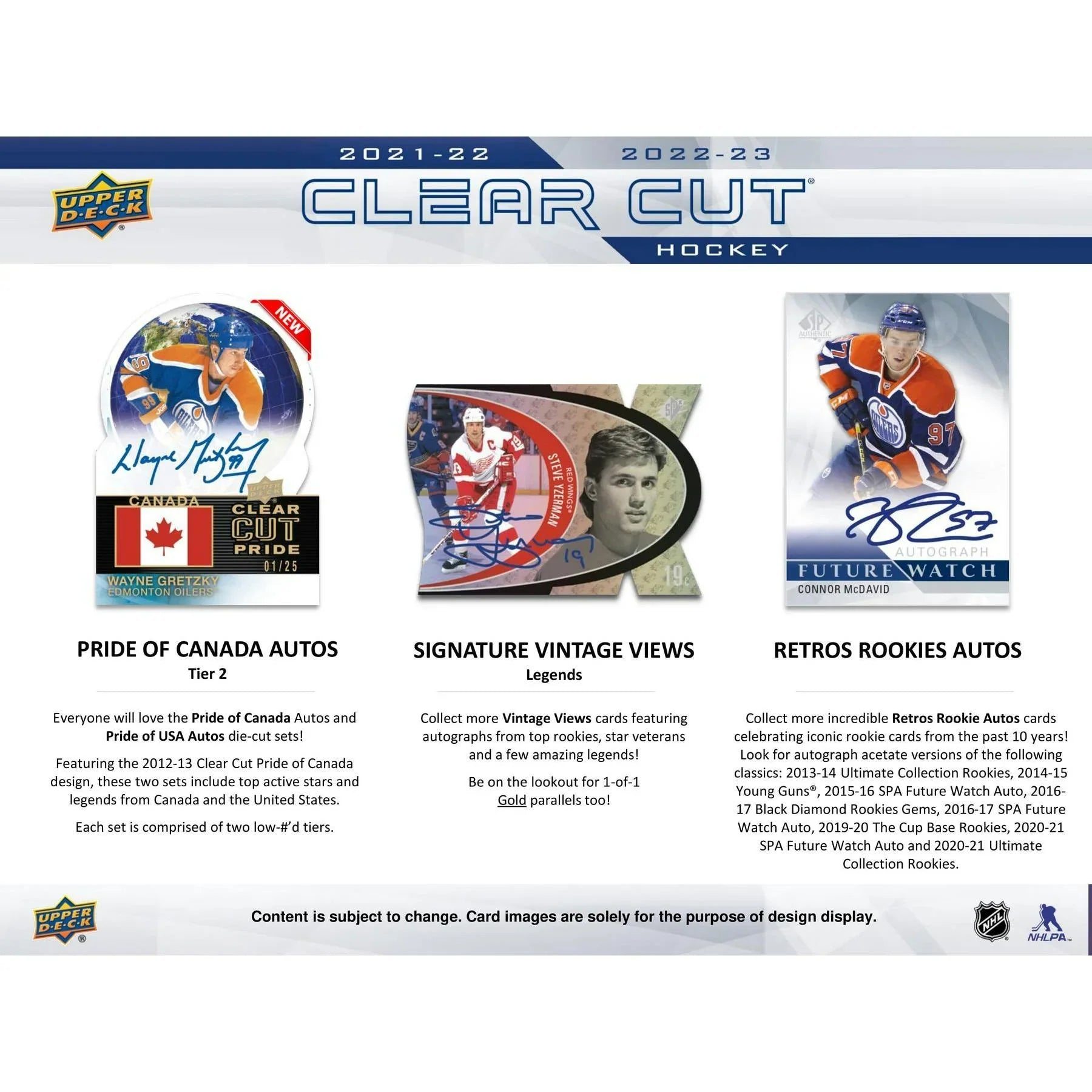 2022 23 Upper Deck Clear Cut Hockey Hobby Box (Ships Sealed Only)