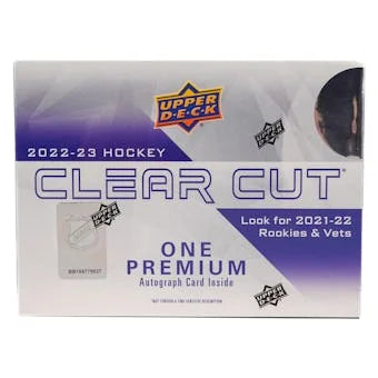 2022 23 Upper Deck Clear Cut Hockey Hobby Box (Ships Sealed Only)