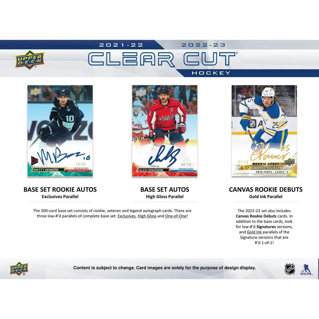2022 23 Upper Deck Clear Cut Hockey Hobby 30 Box Case (Ships Sealed Only)