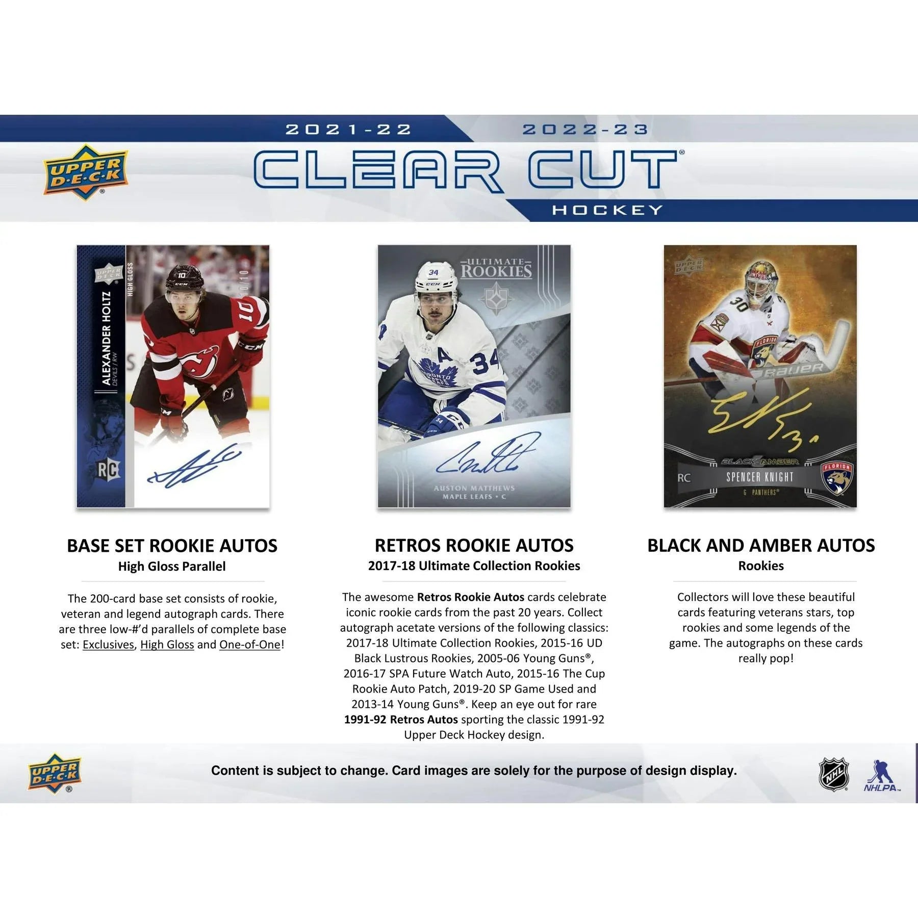 2022 23 Upper Deck Clear Cut Hockey Hobby 30 Box Case (Ships Sealed Only)