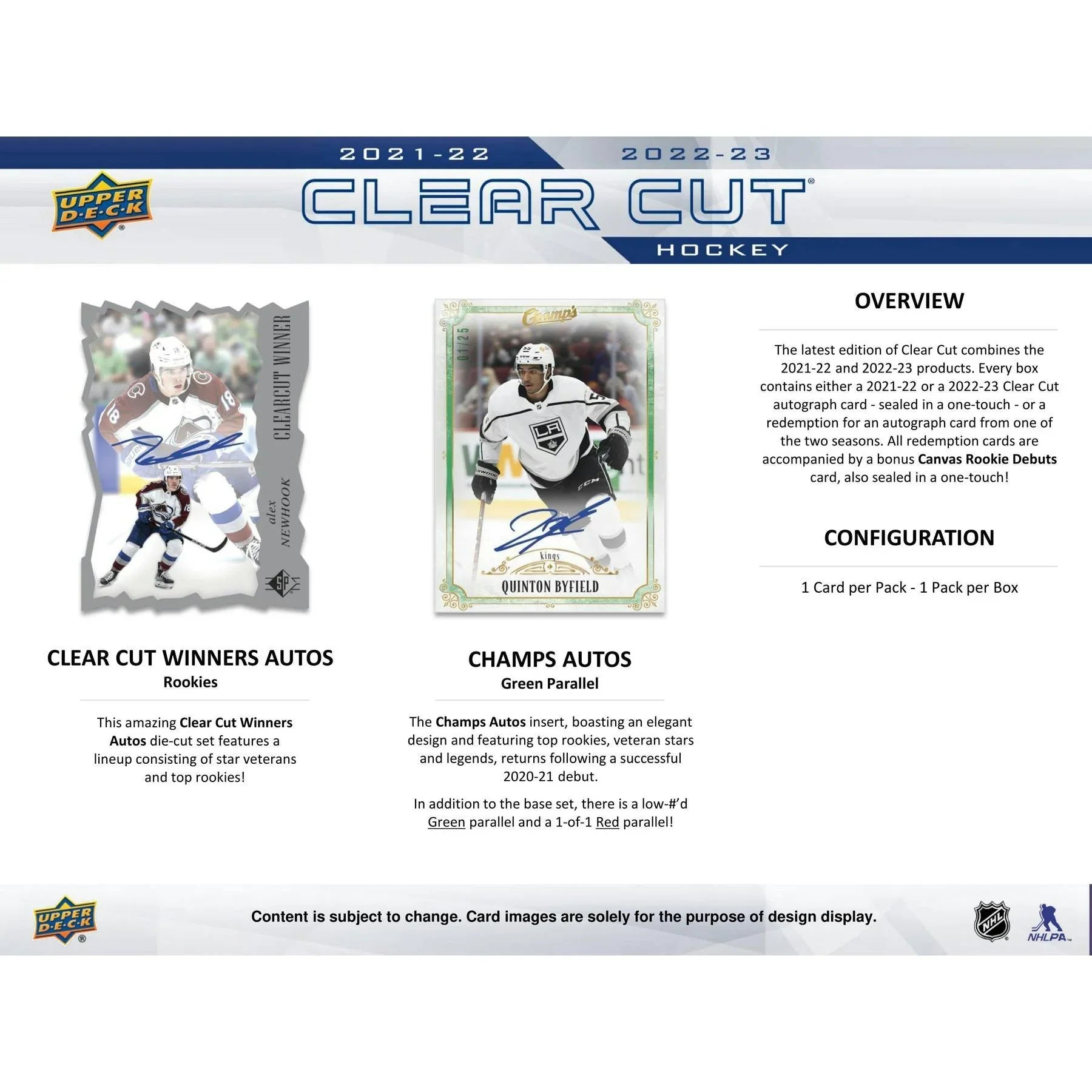 2022 23 Upper Deck Clear Cut Hockey Hobby 30 Box Case (Ships Sealed Only)