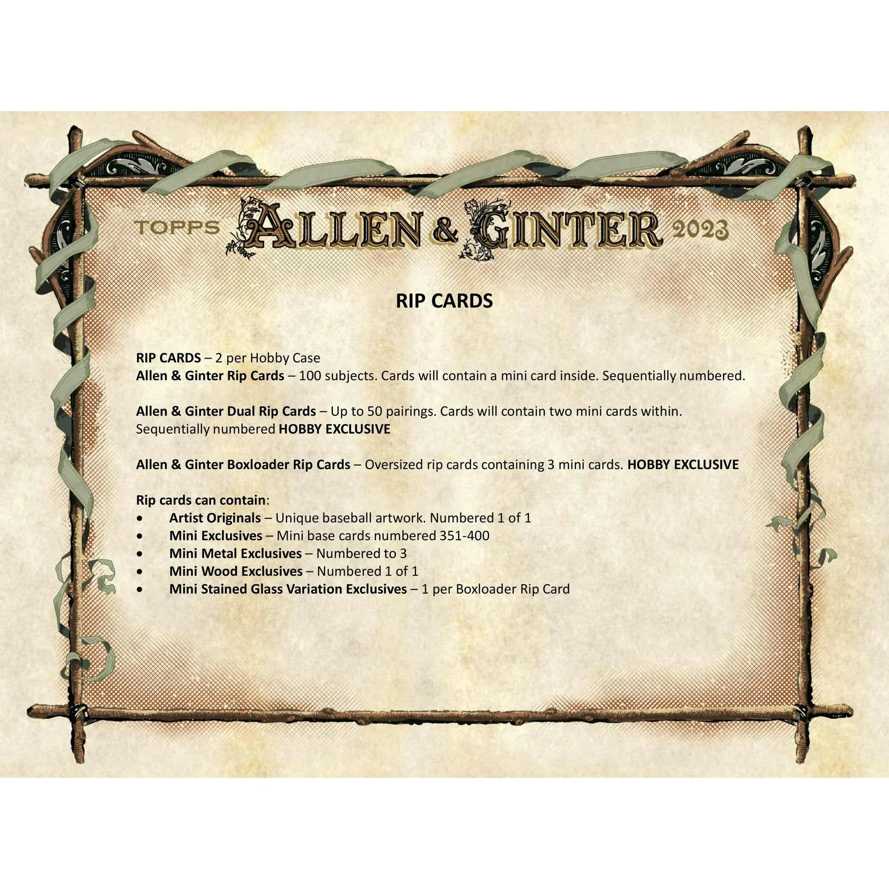 2023 Topps Allen Ginter Baseball Hobby 12 Box Case (Ships Sealed Only)