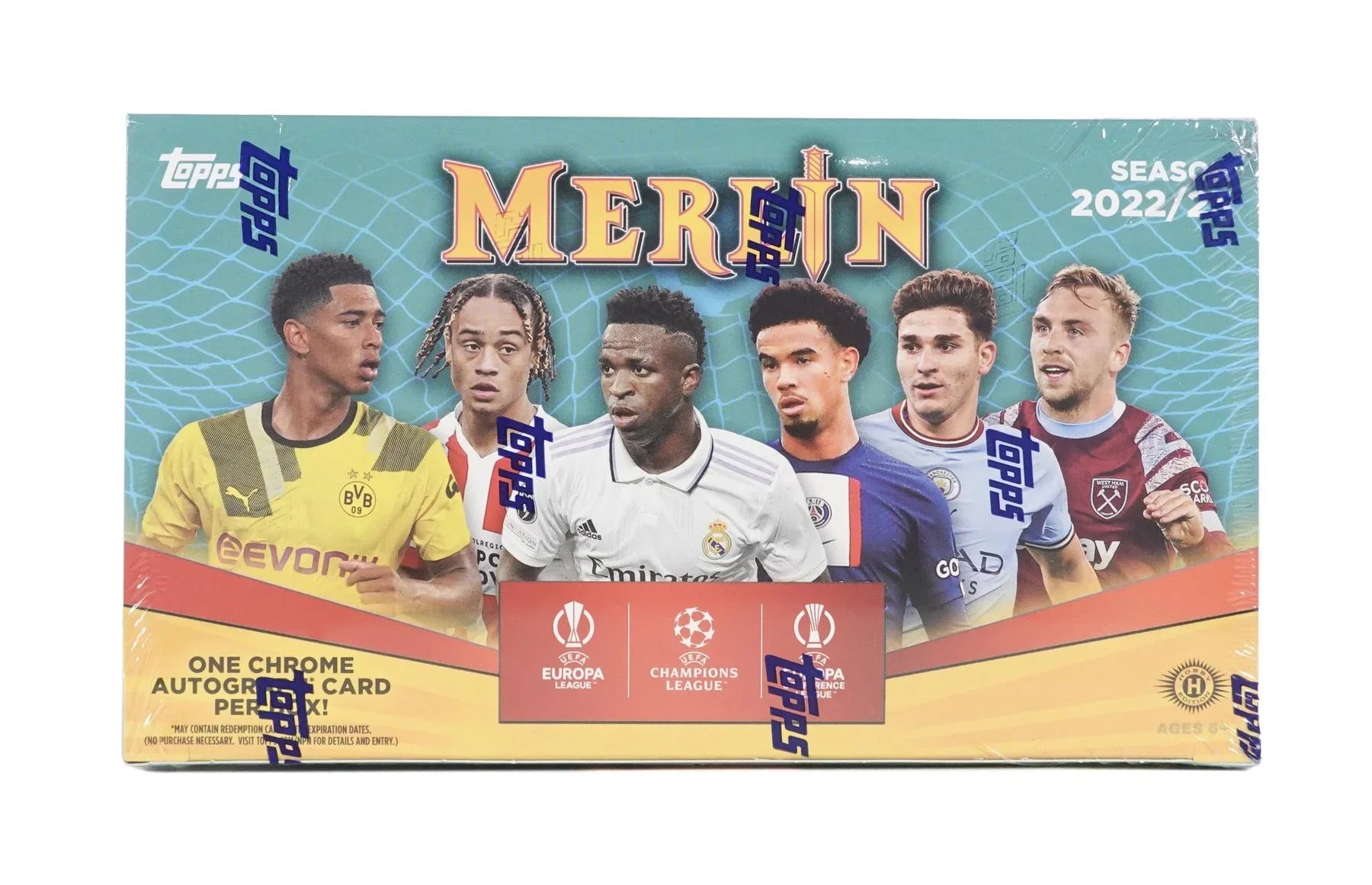 2022-23 Topps UEFA Club Competitions Merlin Chrome Hobby Box (Ships Sealed Only)
