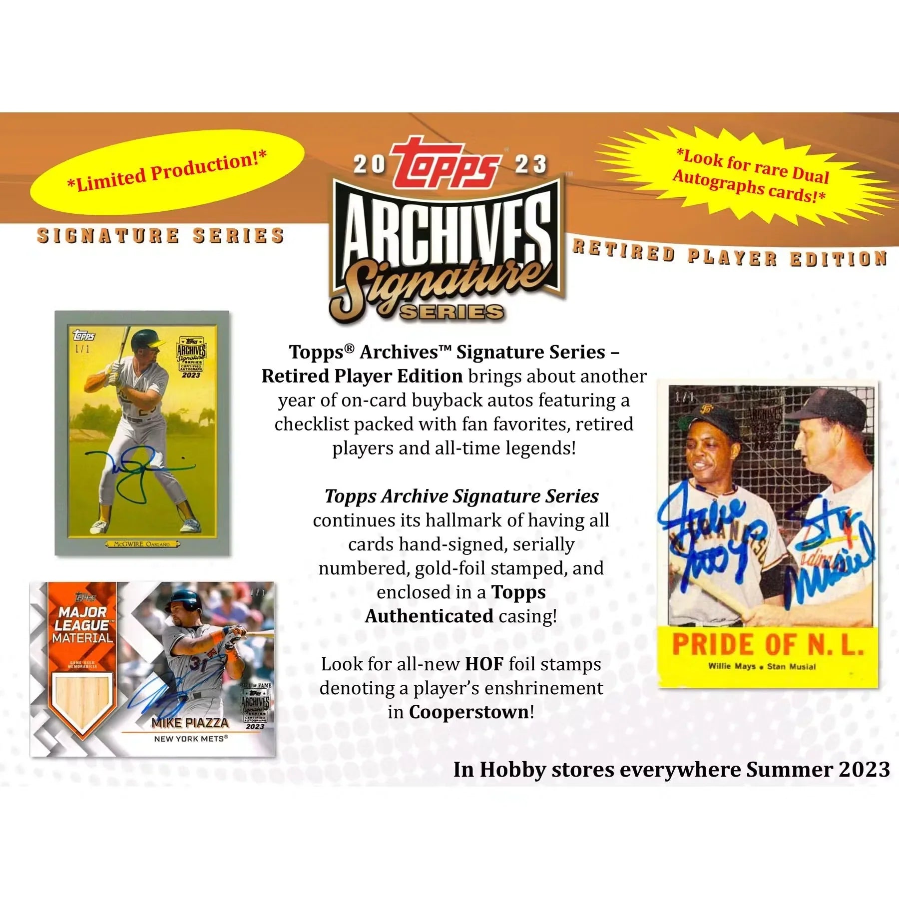 2023 Topps Archives Signature Series Retired Player Edition Hobby Box (Ships Sealed Only)