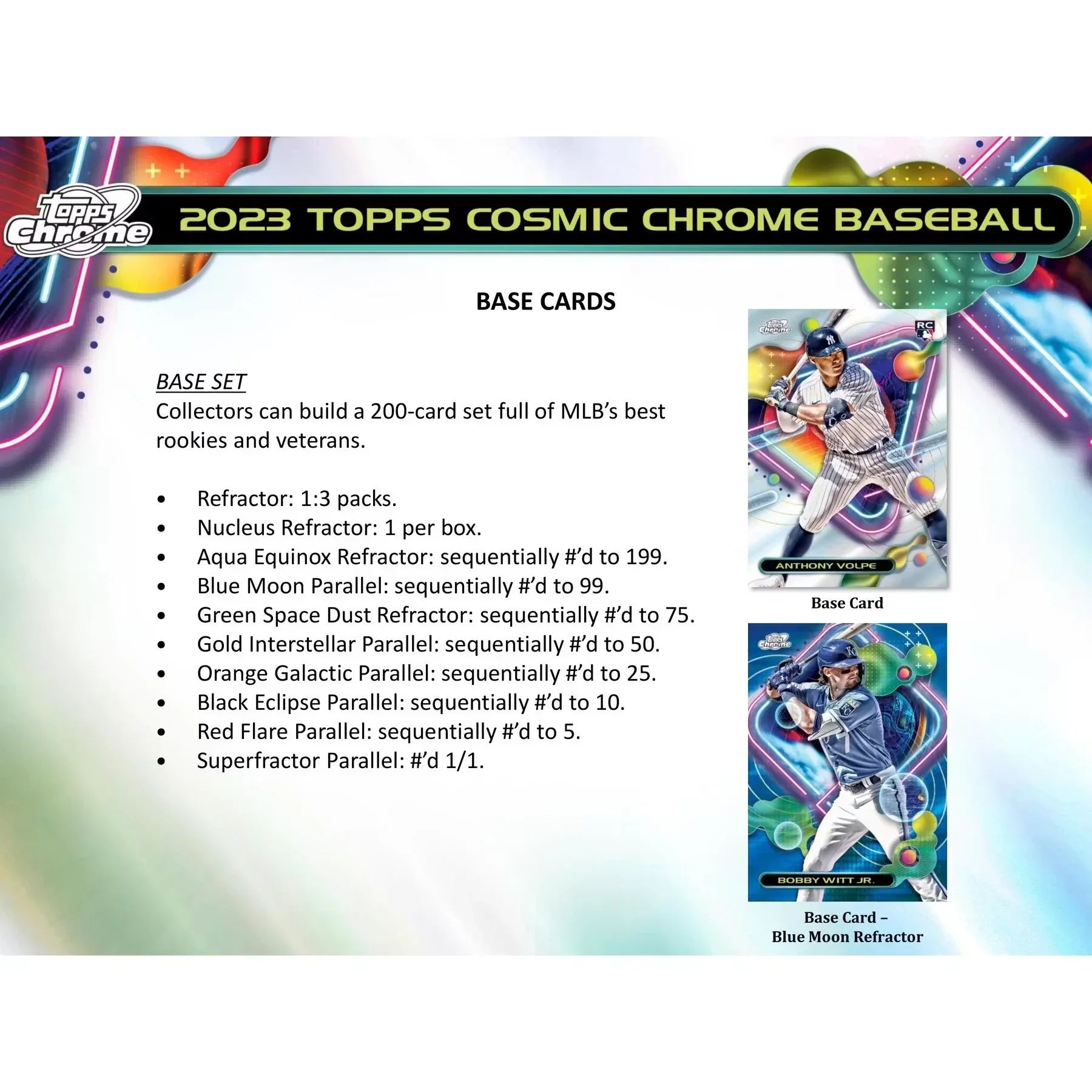 2023 Topps Cosmic Chrome Baseball Hobby 12-Box Case (Ships Sealed Only)