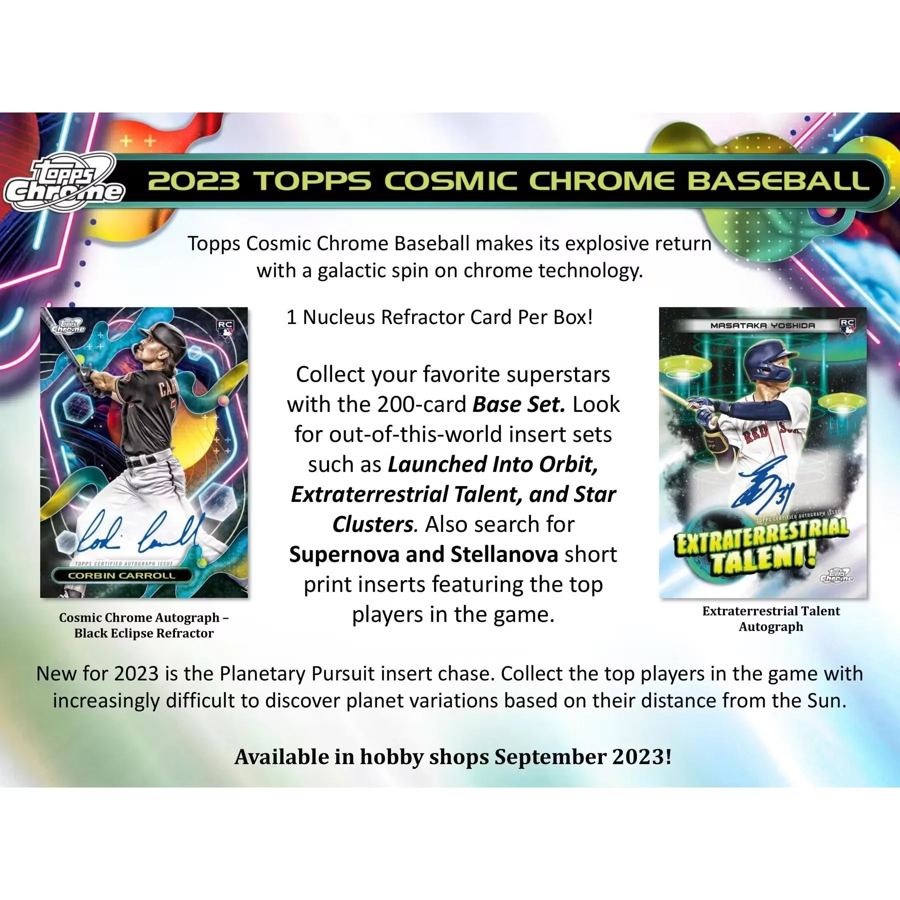 2023 Topps Cosmic Chrome Baseball Hobby Box (Ships Sealed Only)