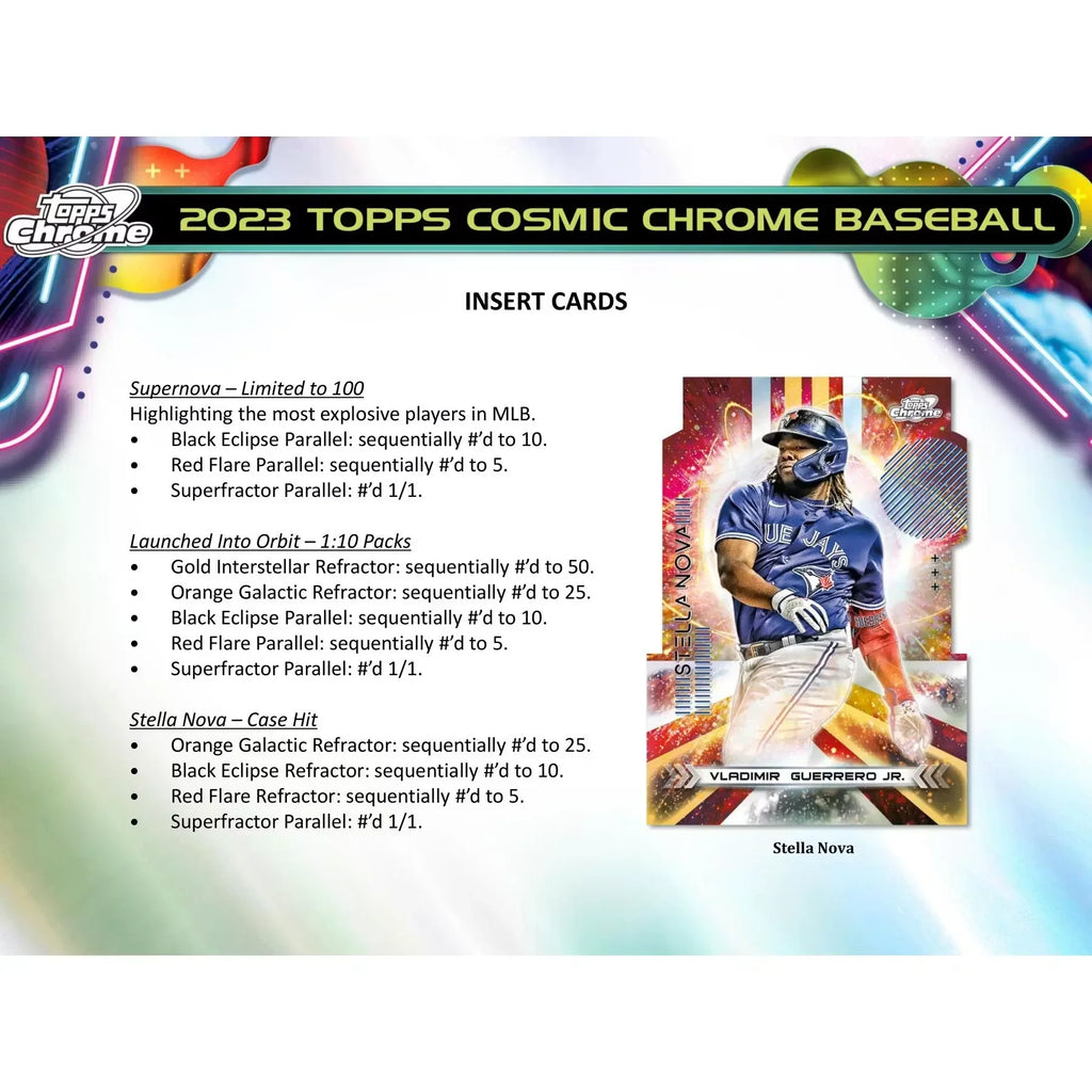 2023 Topps Cosmic Chrome Baseball Hobby Box (Ships Sealed Only)