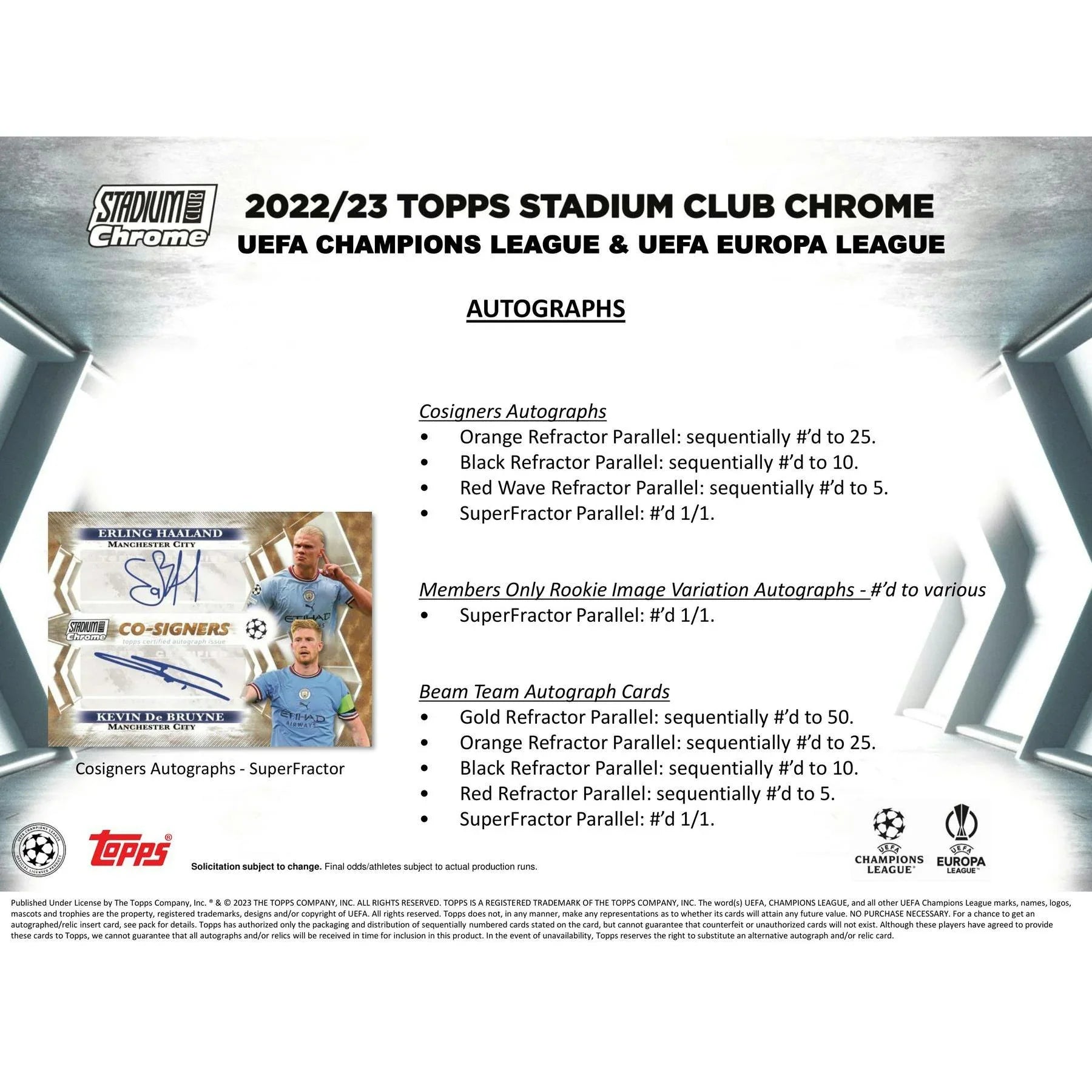 2022-23 Topps Stadium Club Chrome UEFA Club Competitions Soccer | 12-Box Hobby Case (Ships Sealed Only)
