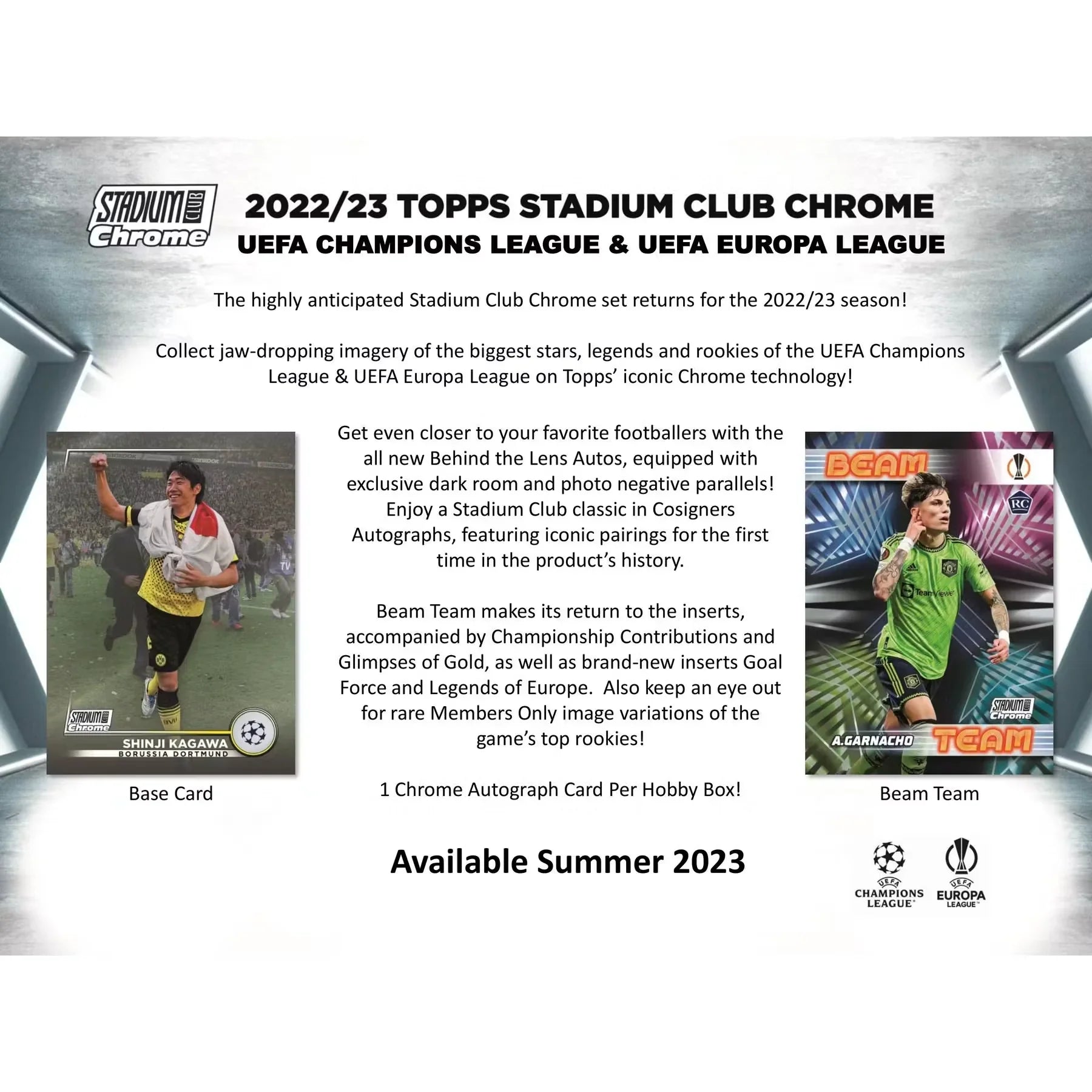 2022-23 Topps Stadium Club Chrome UEFA Club Competitions Soccer | 12-Box Hobby Case (Ships Sealed Only)