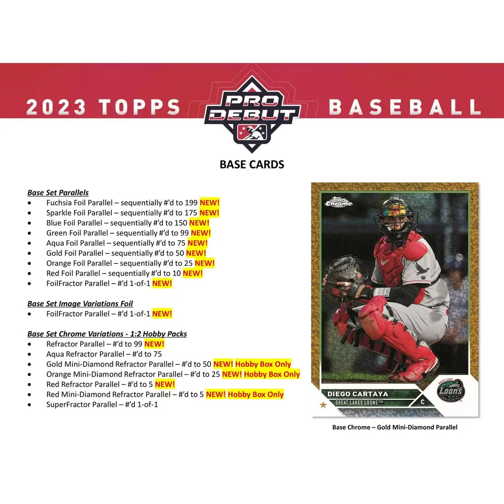 2023 Topps Pro Debut Baseball Hobby Box (Ships Sealed Only)
