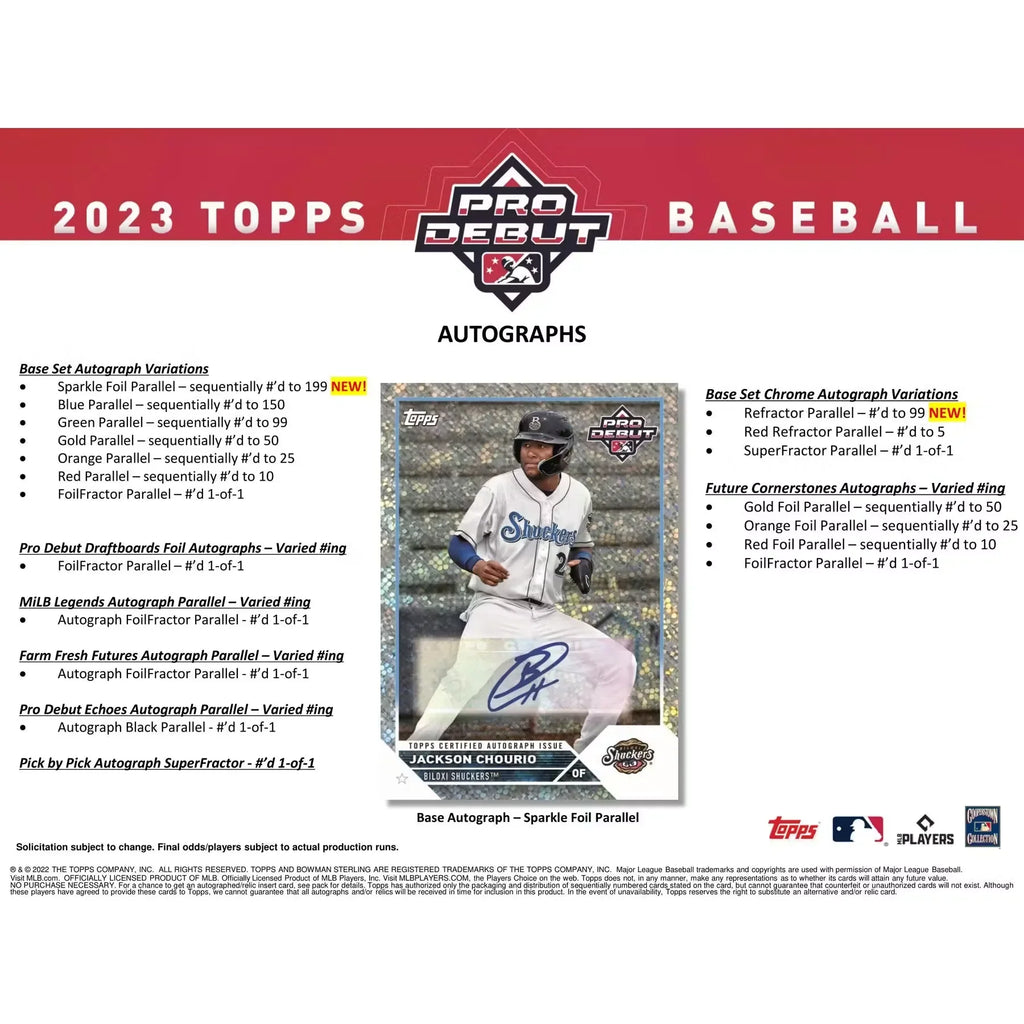 2023 Topps Pro Debut Baseball Hobby Box (Ships Sealed Only)