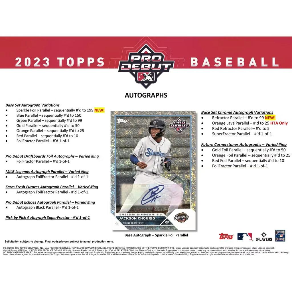 2023 Topps Pro Debut Baseball Hobby Jumbo 8 Box Case (Ships Sealed Only)