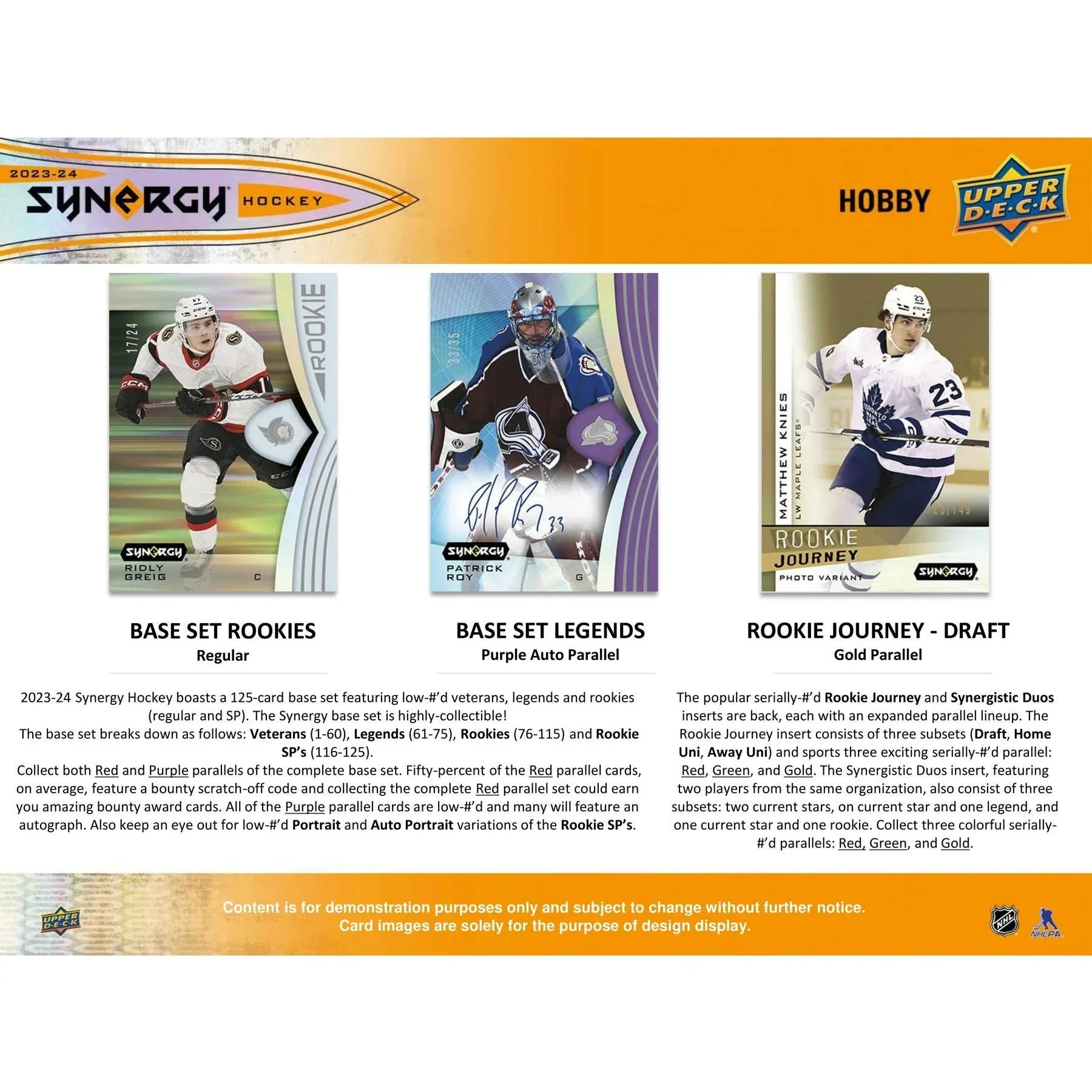2023 24 Upper Deck Synergy Hockey Hobby Box (Ships Sealed Only)