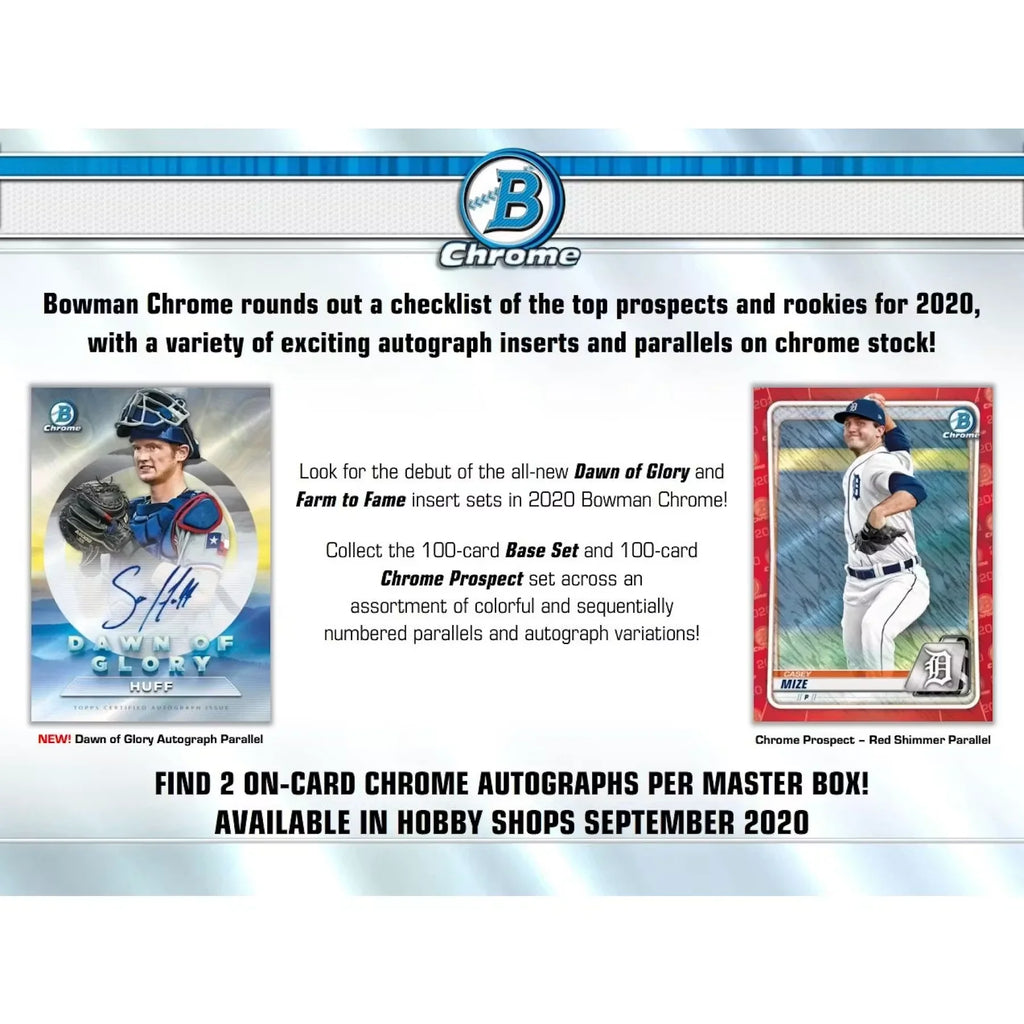 2020 Bowman Chrome Baseball Hobby Box (Ships Sealed Only) - D