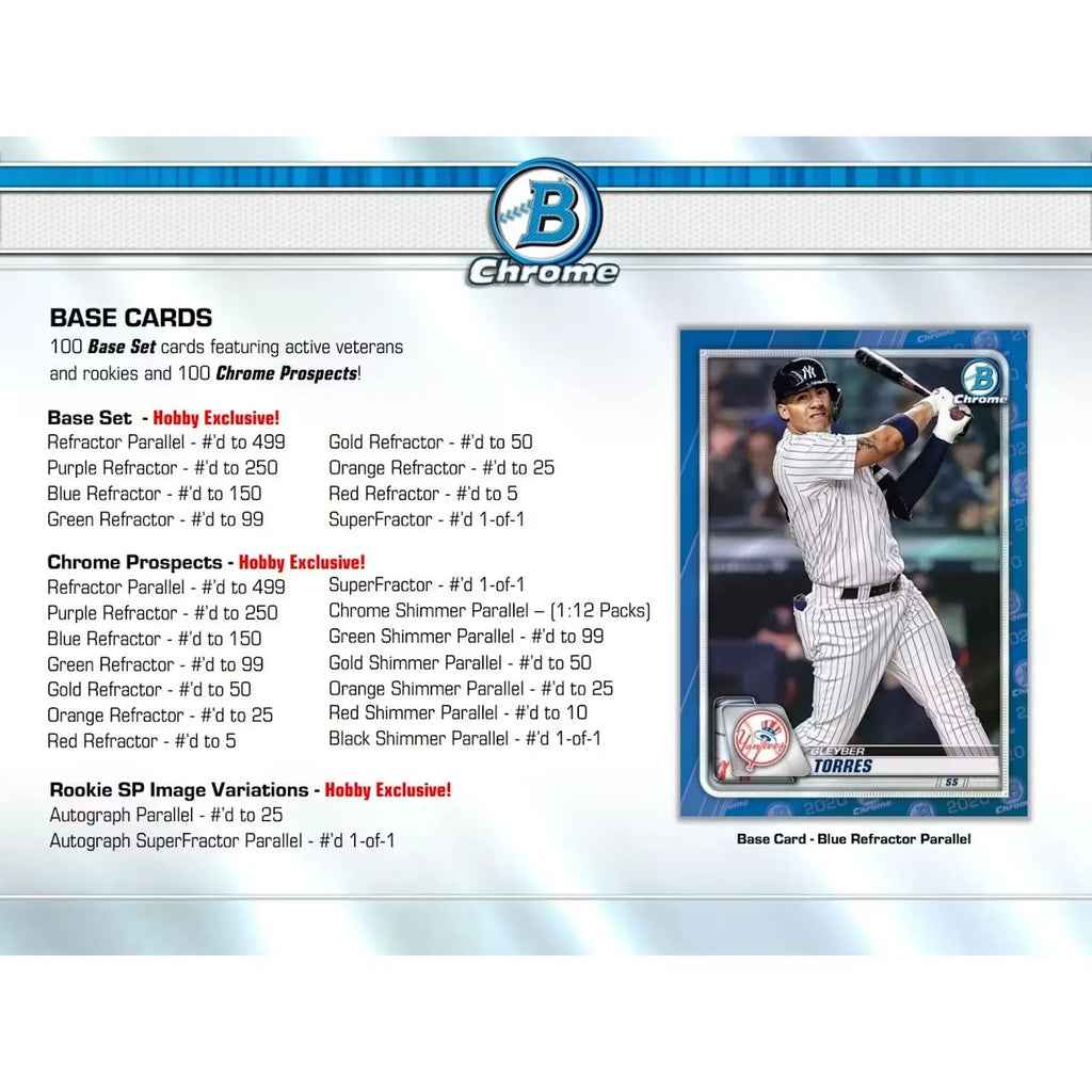 2020 Bowman Chrome Baseball Hobby Box (Ships Sealed Only) - D
