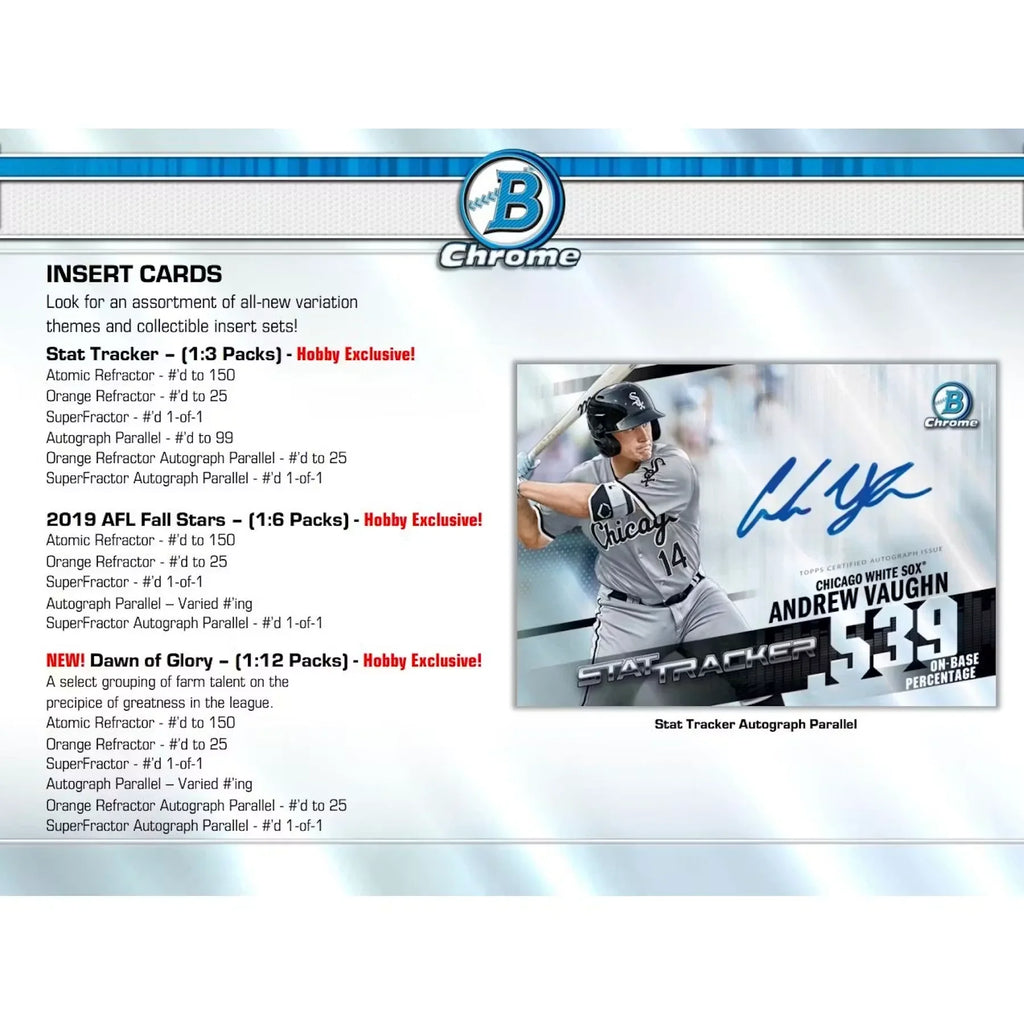 2020 Bowman Chrome Baseball Hobby Box (Ships Sealed Only) - D