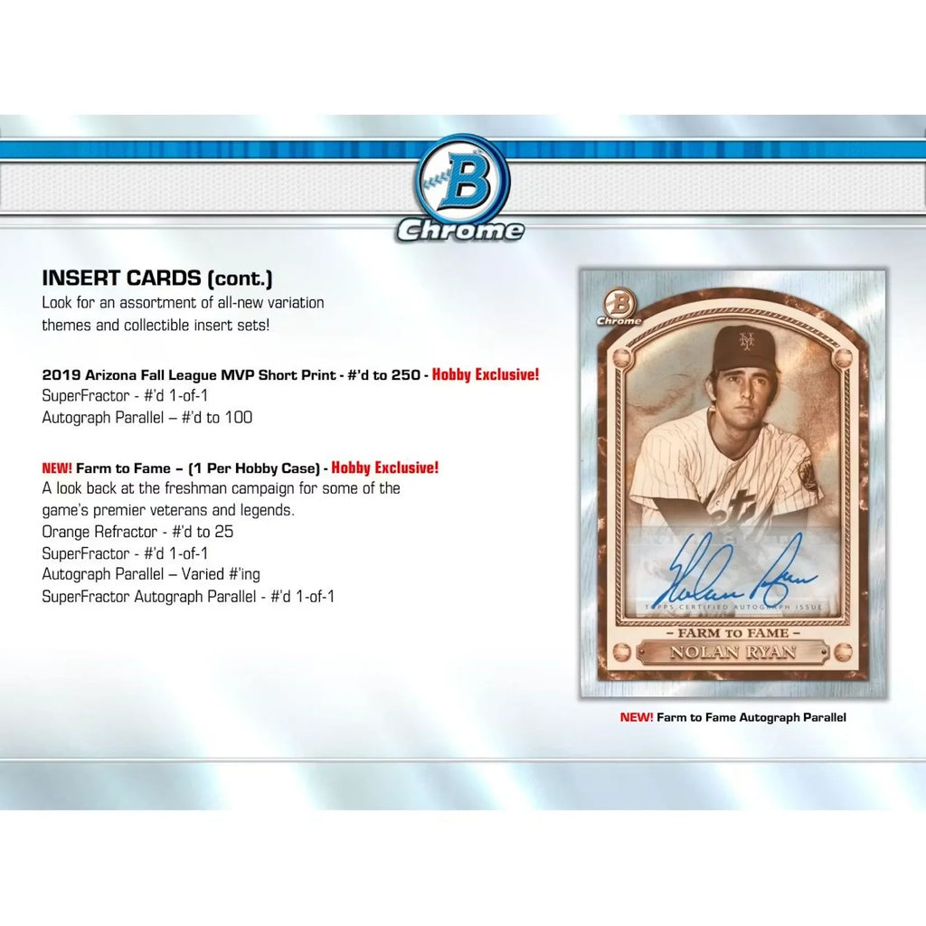 2020 Bowman Chrome Baseball Hobby Box (Ships Sealed Only) - D