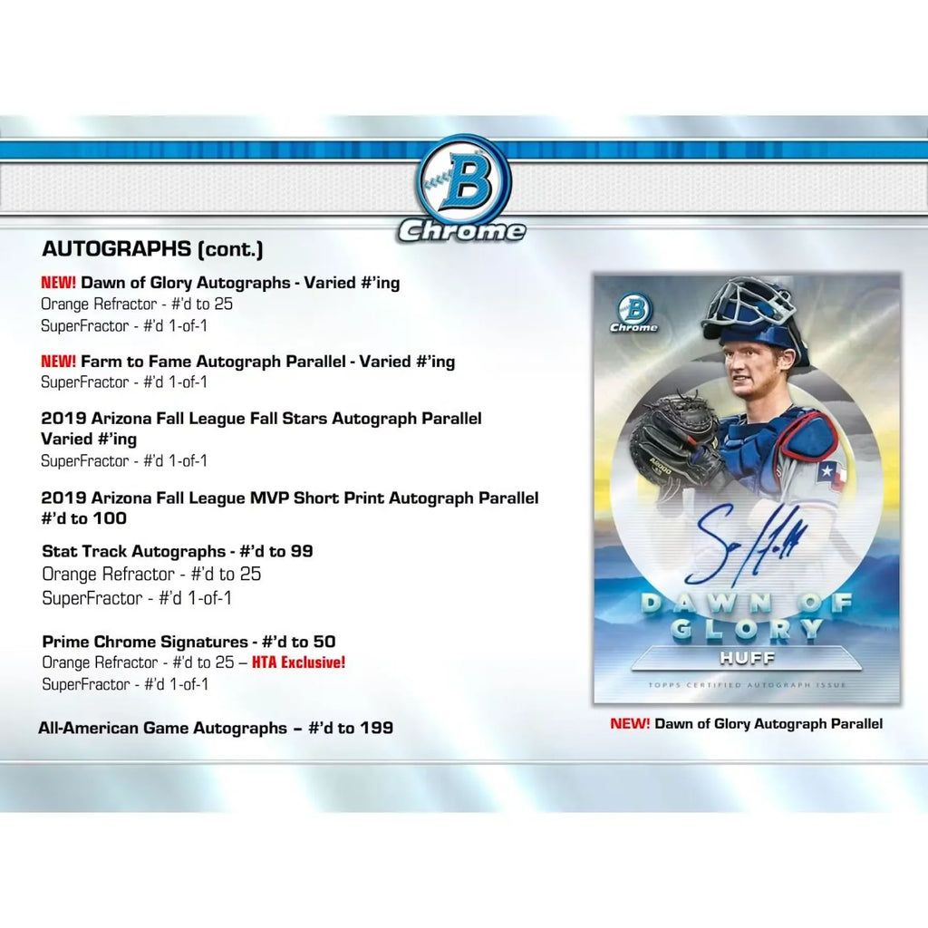 2020 Bowman Chrome Baseball HTA Jumbo Box (Ships Sealed Only)