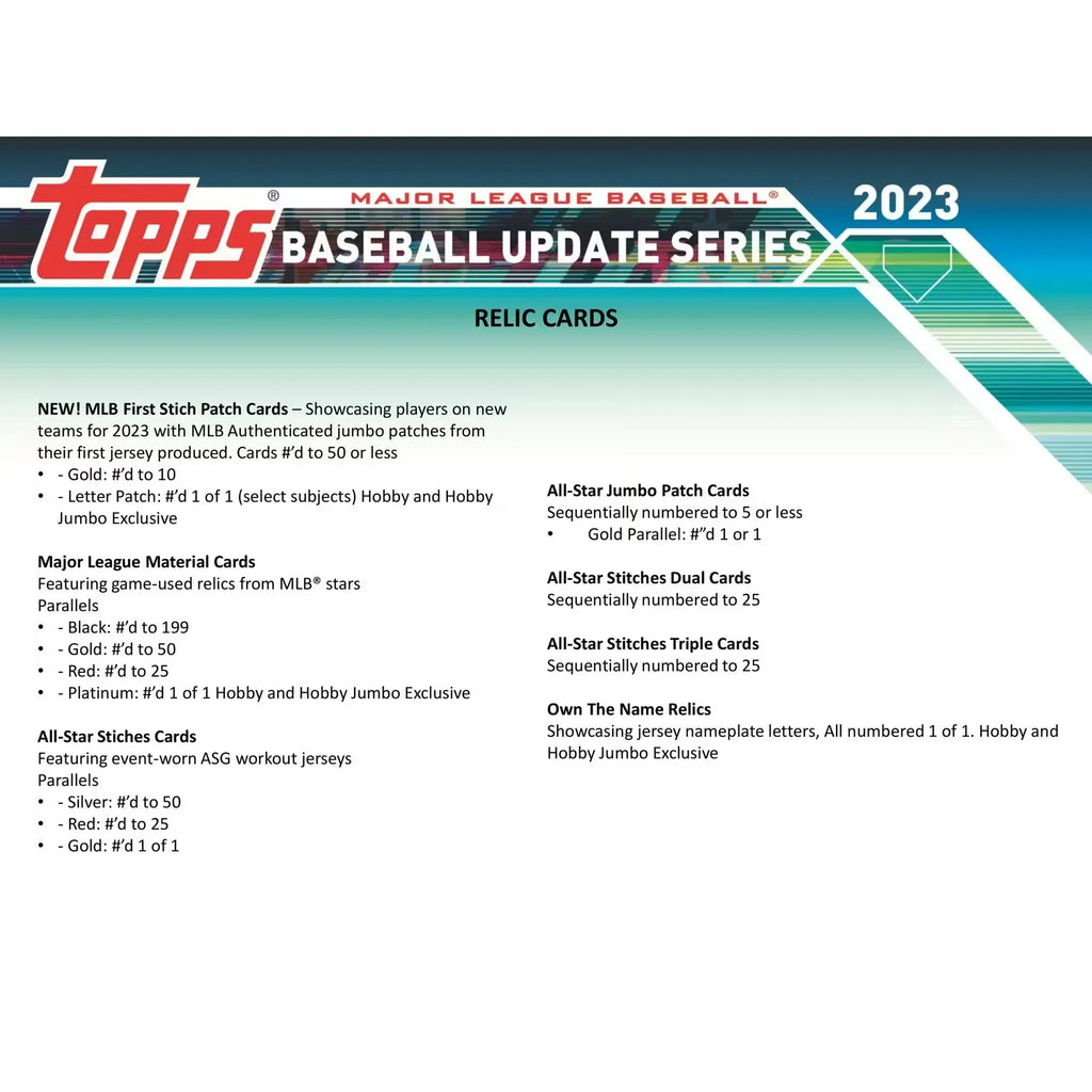 2023 Topps Update Series Baseball Hobby Box (Ships Sealed Only) - D