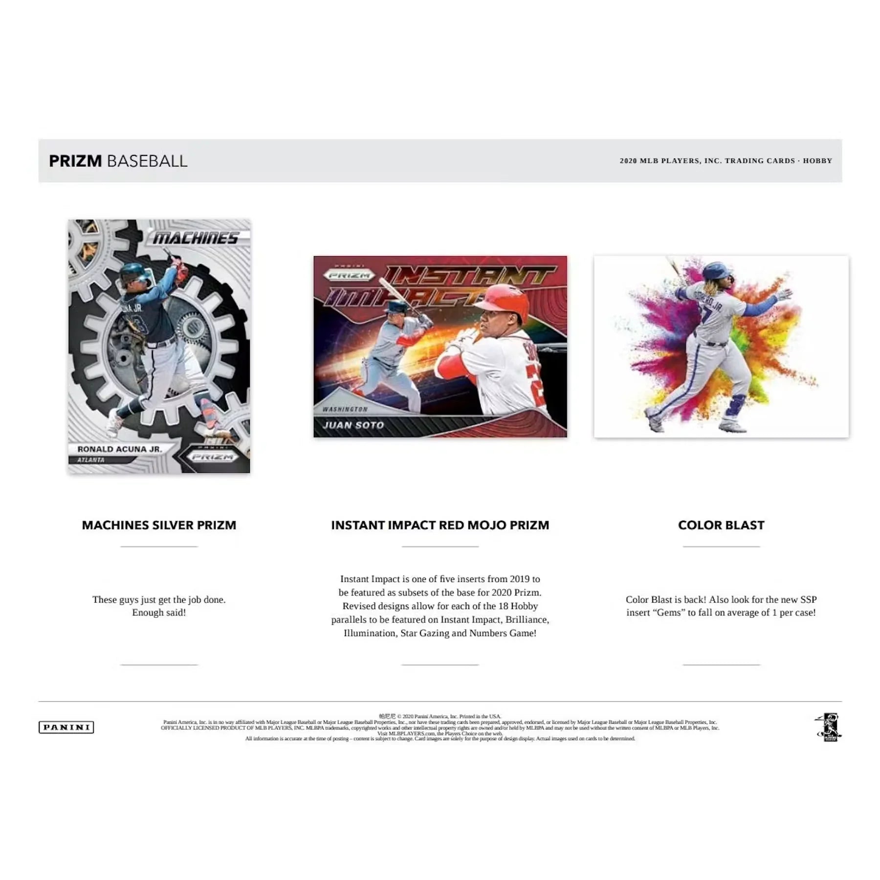 2020 Panini Prizm Baseball Hobby Box (Ships Sealed Only)