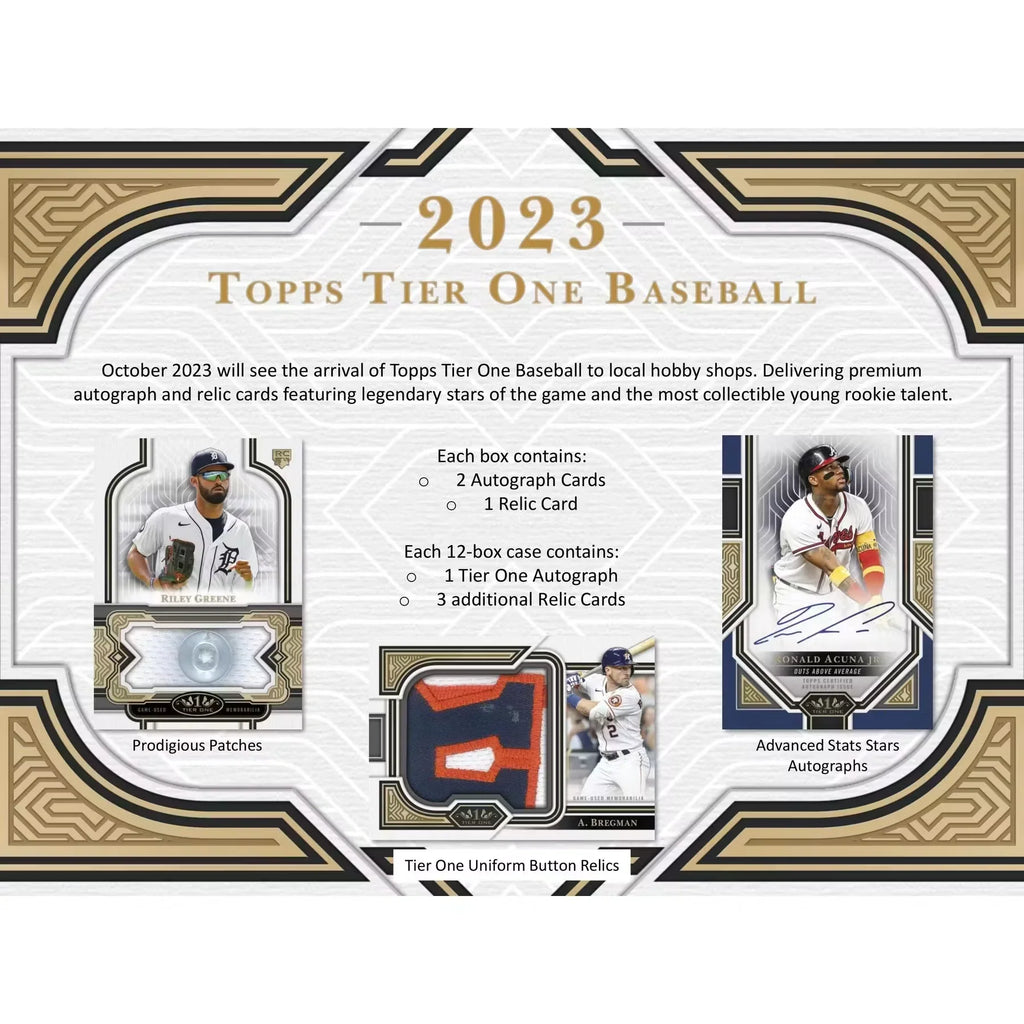 2023 Topps Tier One Baseball Hobby 12-Box Case (Ships Sealed Only)