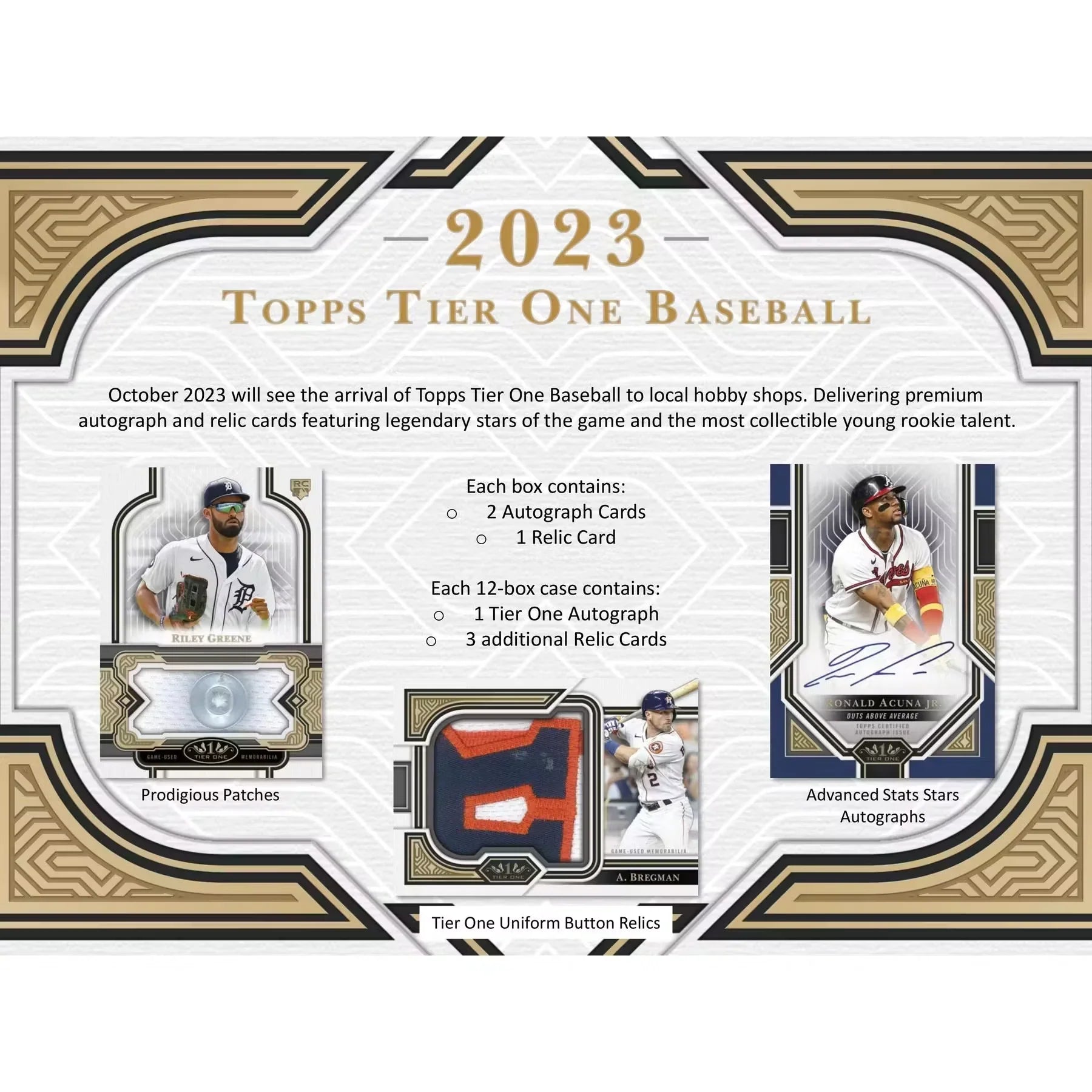 2023 Topps Tier One Baseball Hobby 12-Box Case (Ships Sealed Only)