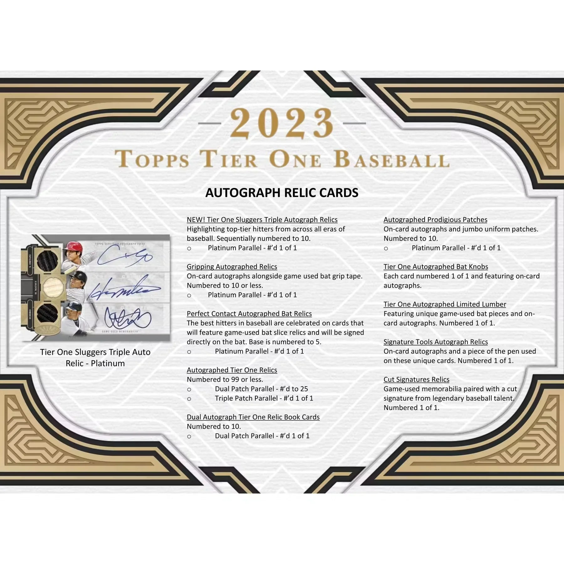 2023 Topps Tier One Baseball Hobby 12-Box Case (Ships Sealed Only)