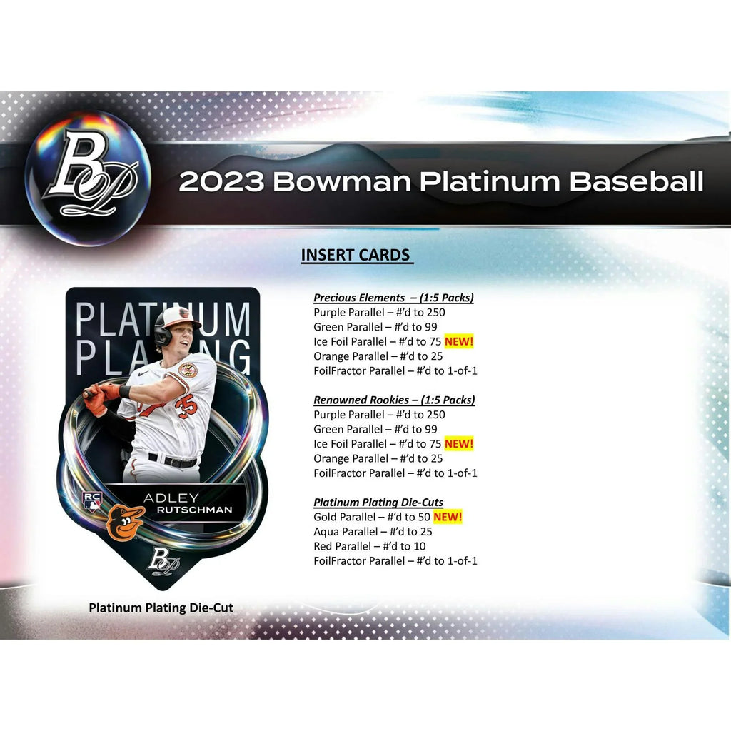 2023 Bowman Platinum Baseball Monster Box Hobby (Ships Sealed Only)