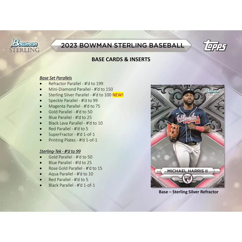 2023 Bowman Sterling Baseball Hobby Box (Ships Sealed Only)