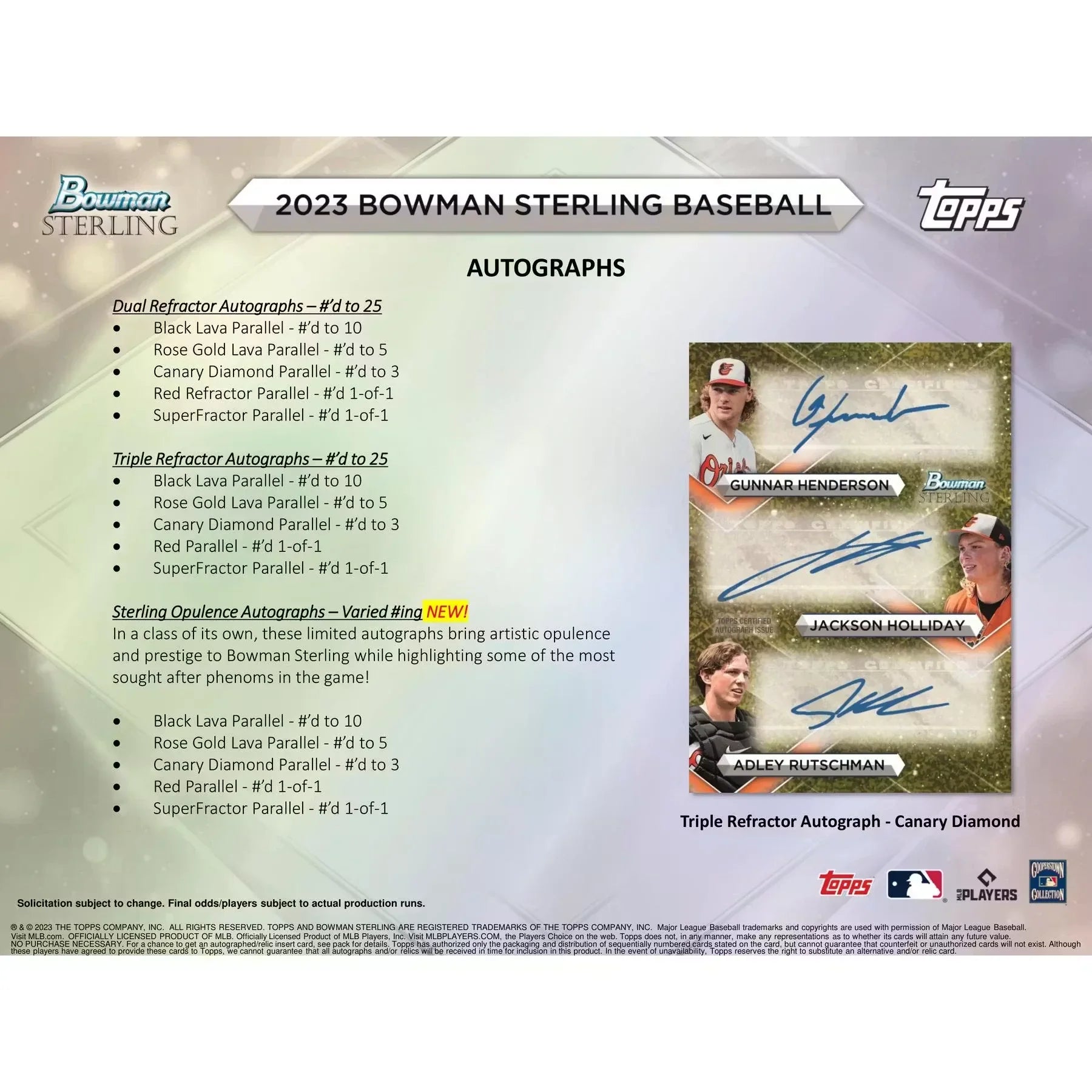2023 Bowman Sterling Baseball Hobby Box (Ships Sealed Only)