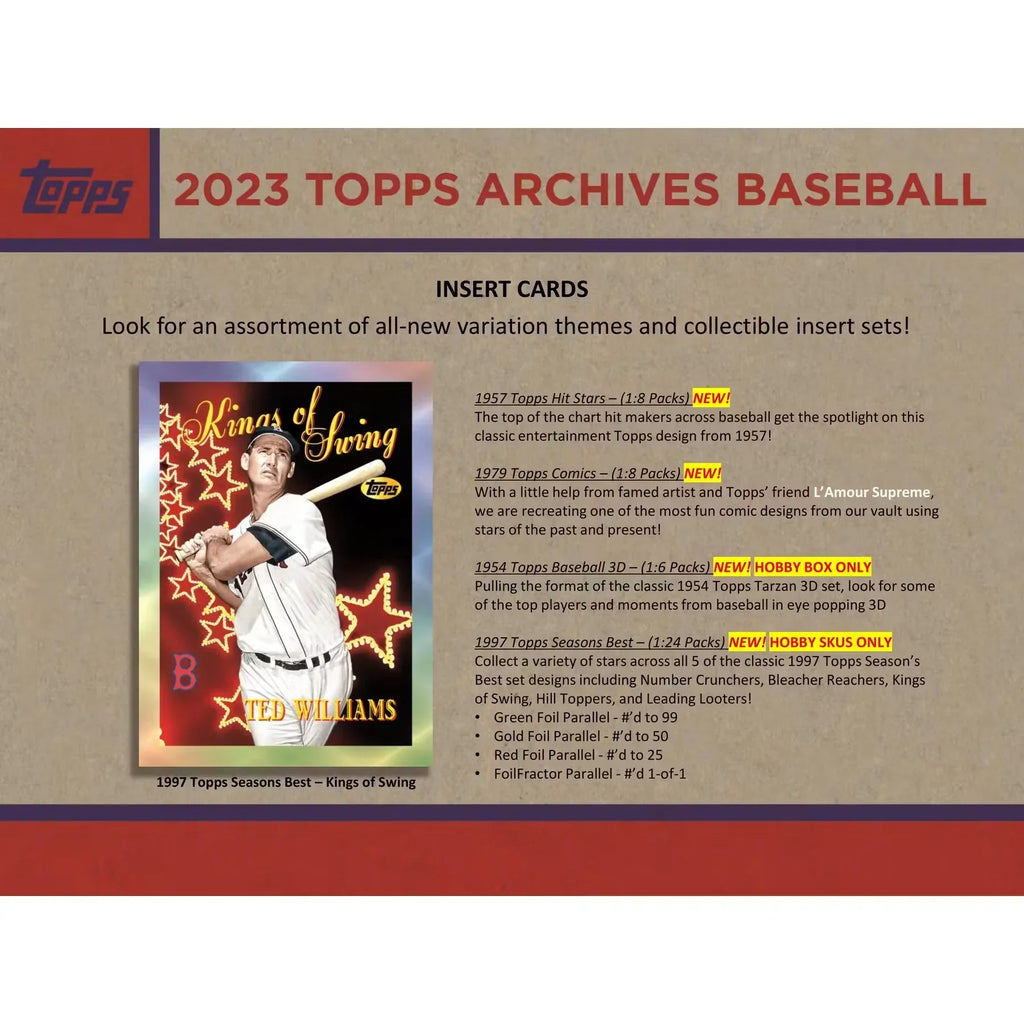 2023 Topps Archives Baseball Hobby Box (Ships Sealed Only)