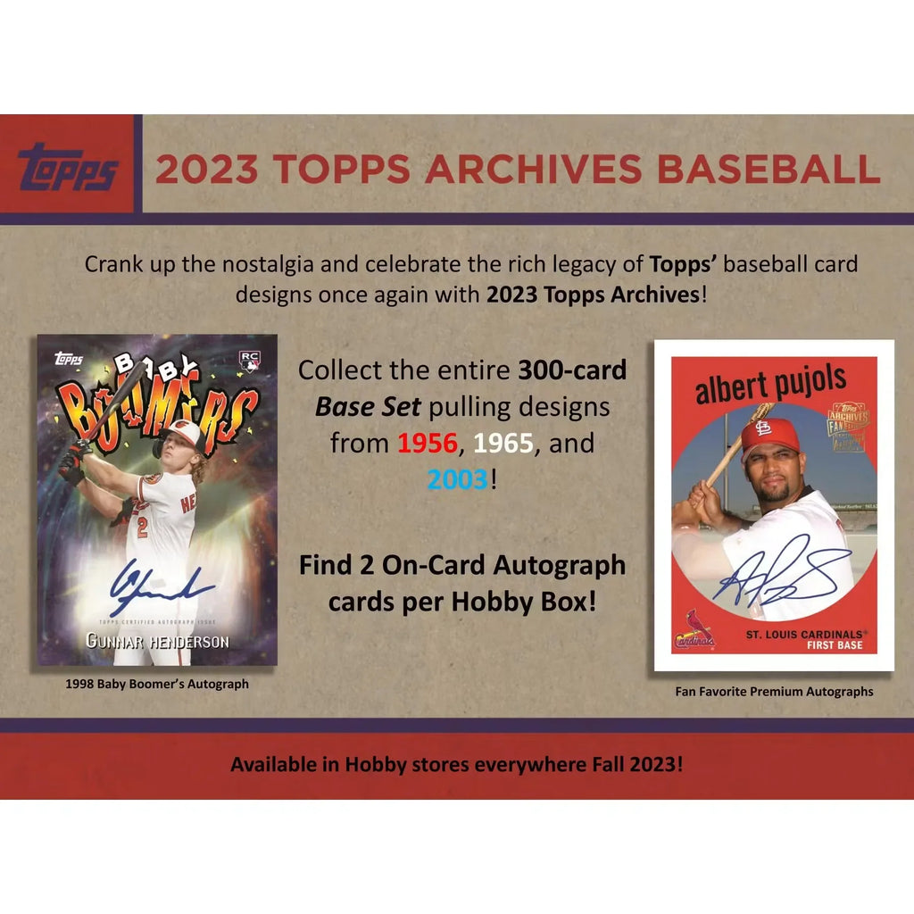 2023 Topps Archives Baseball Hobby 10-Box Case (Ships Sealed Only)