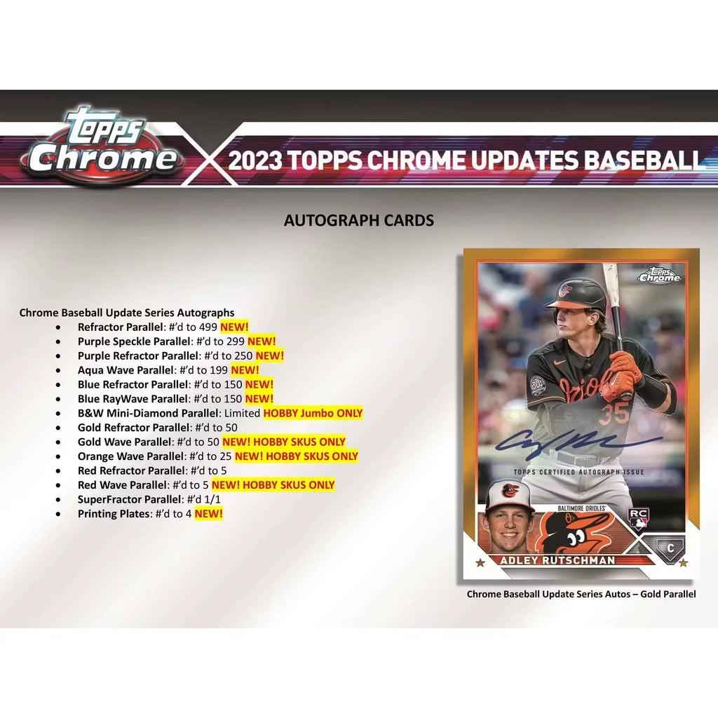 2023 Topps Chrome Update Series Baseball Hobby Jumbo 8 Box Case (Ships Sealed Only)